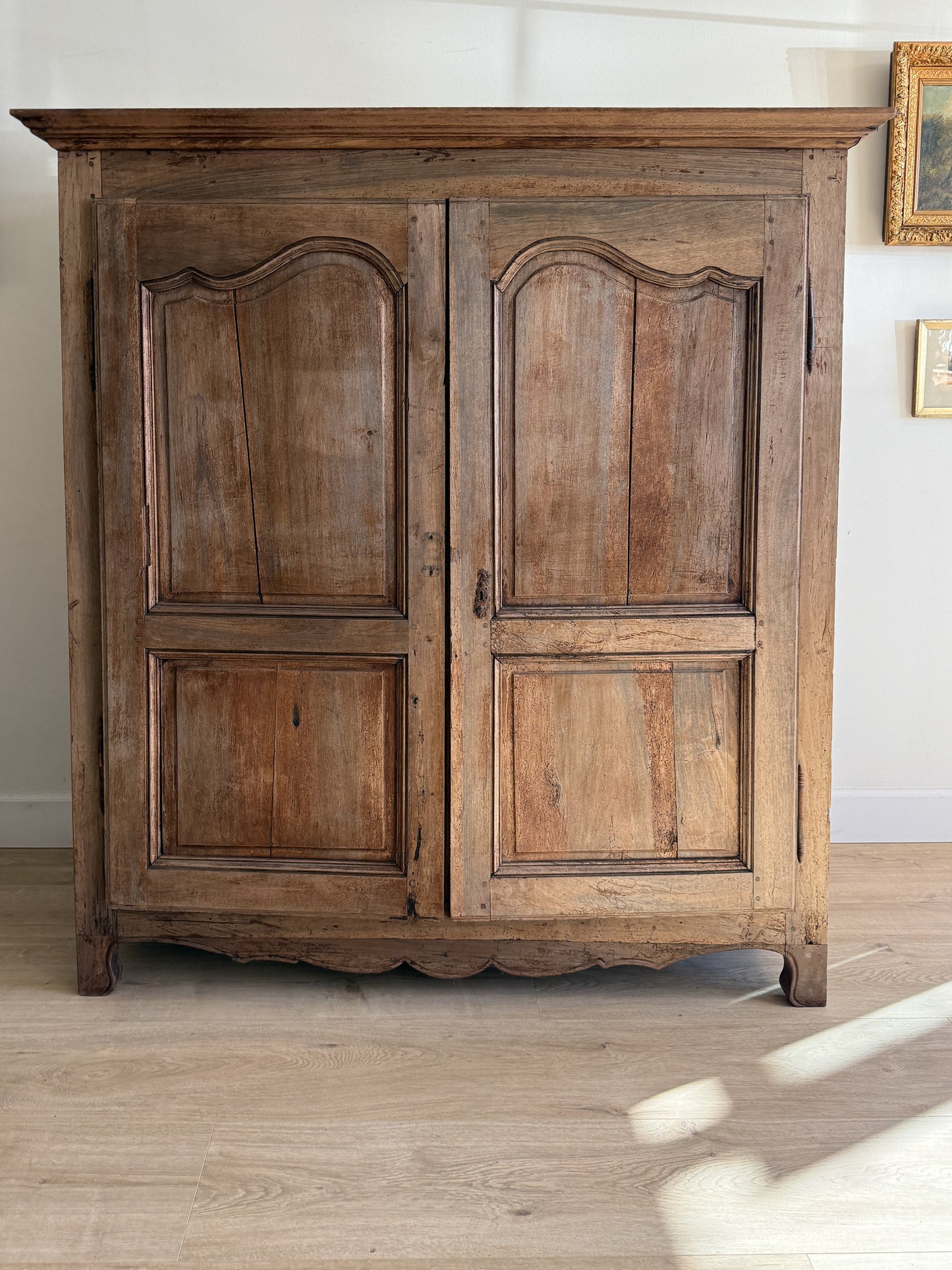 19th Century Bleached French Walnut Armoire