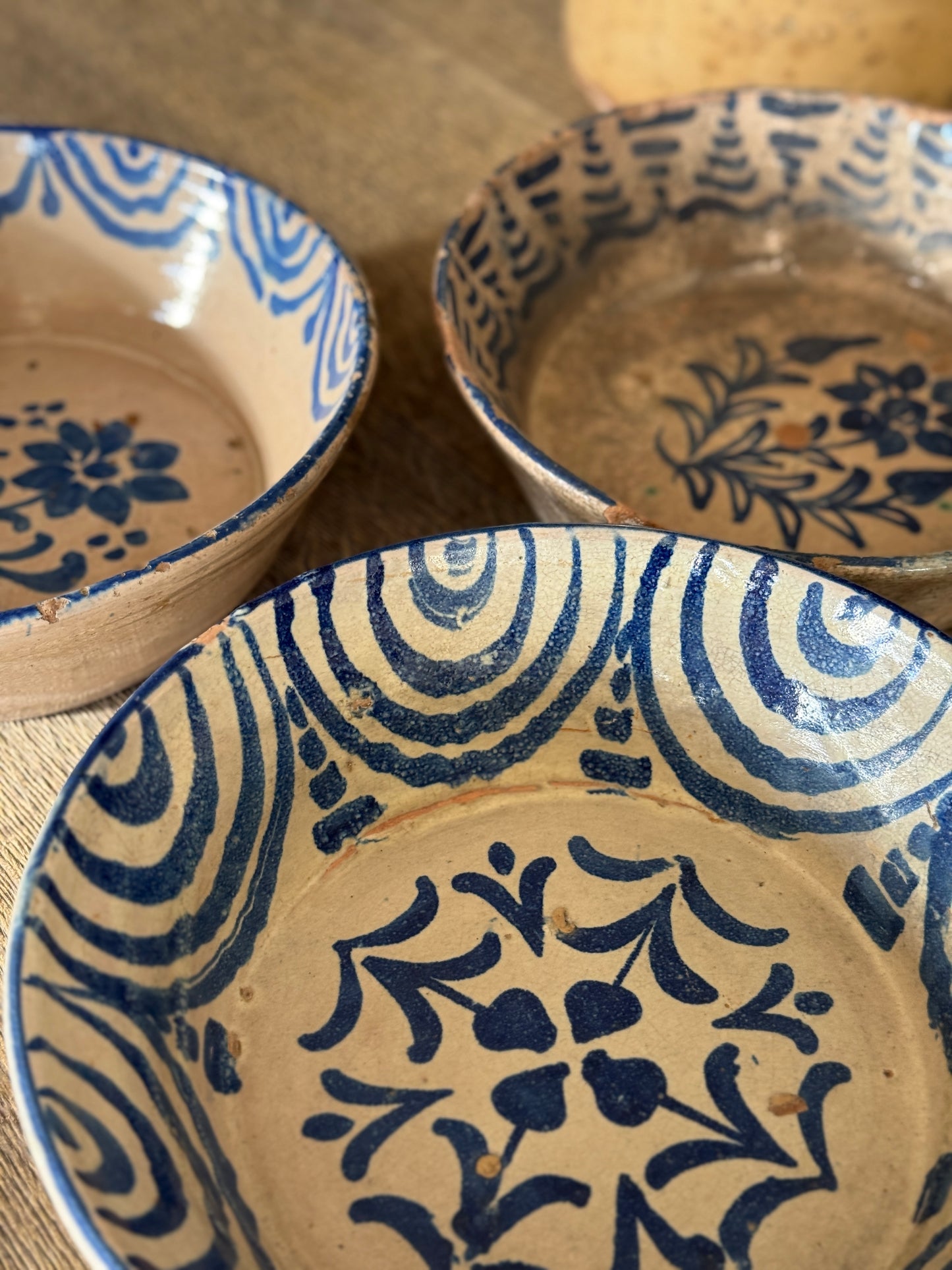 Rare Antique Spanish Fajaluaza Bowls - Medium