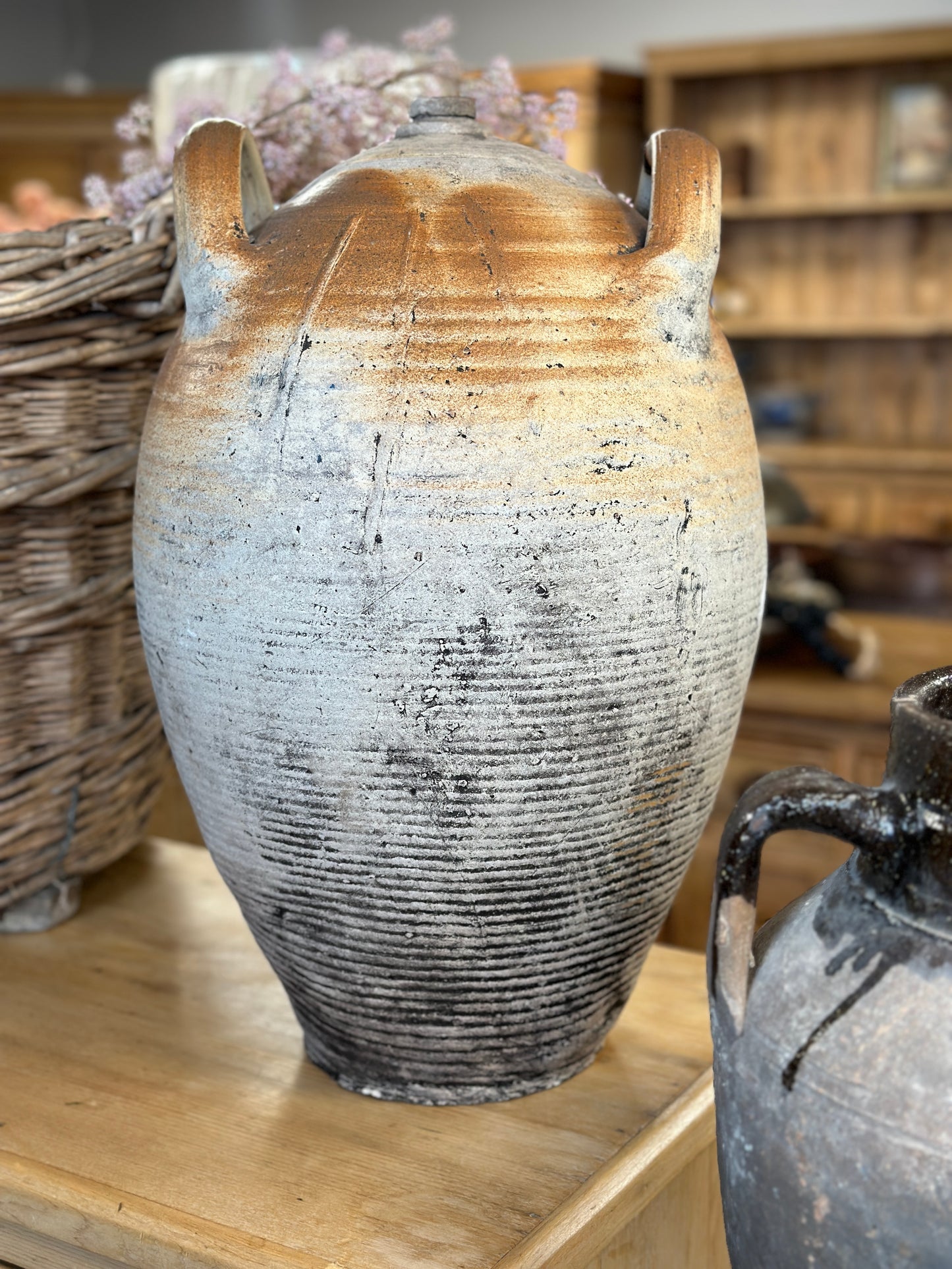 Extra Large Antique French Earthenware Jugs