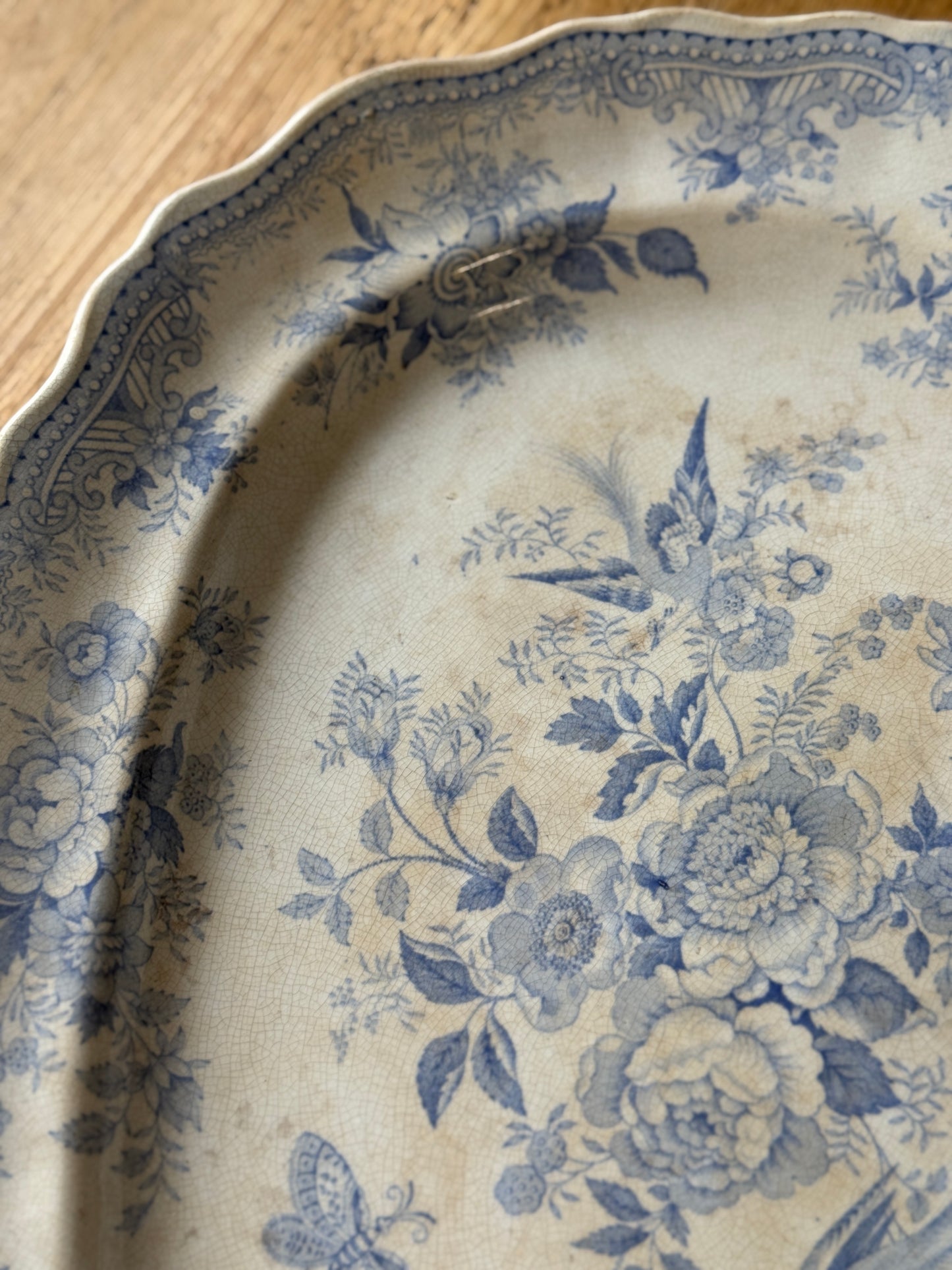 XL Antique Asiatic Peasant Ironstone Serving Platters
