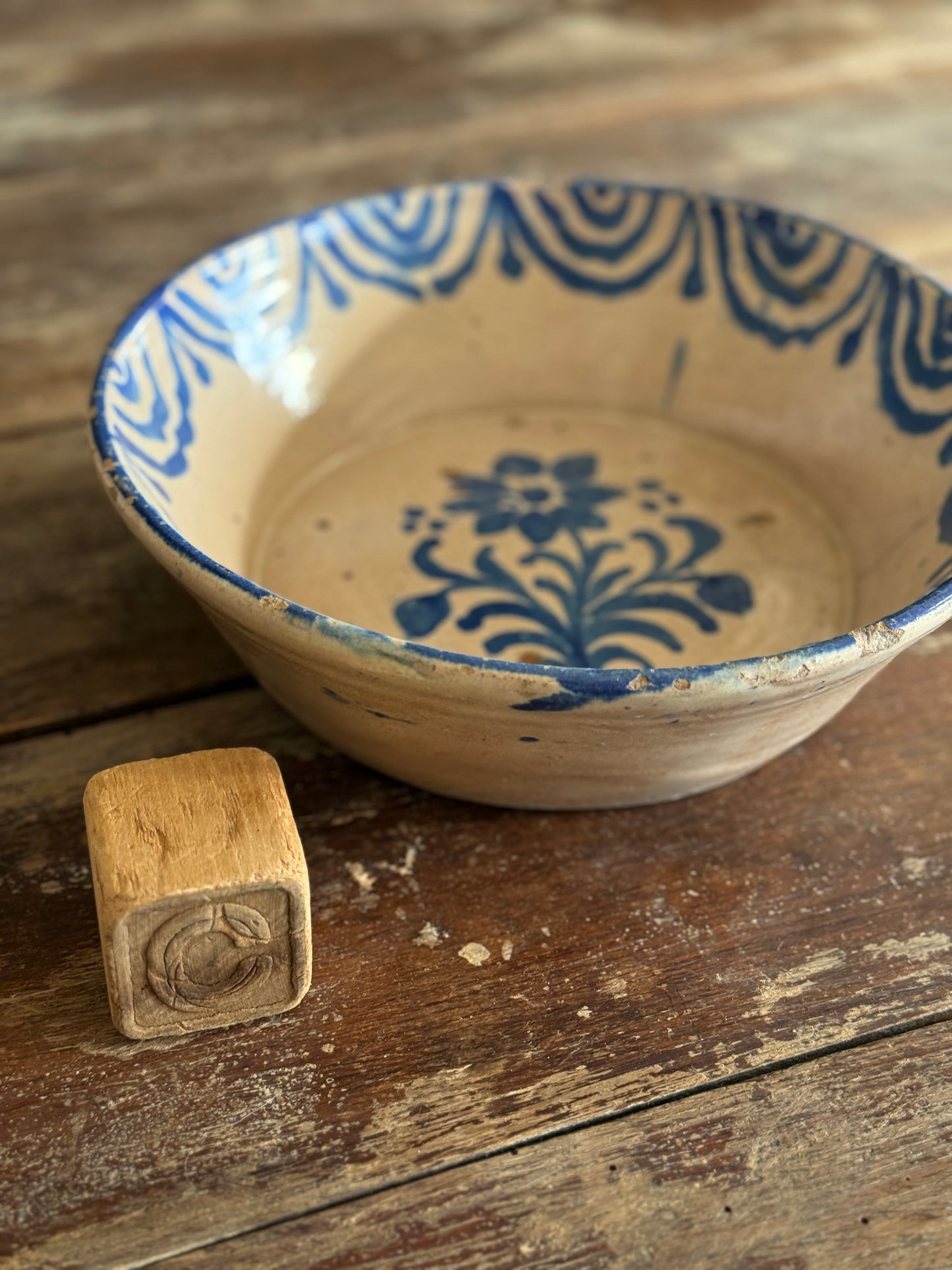 Rare Antique Spanish Fajaluaza Bowls - Medium