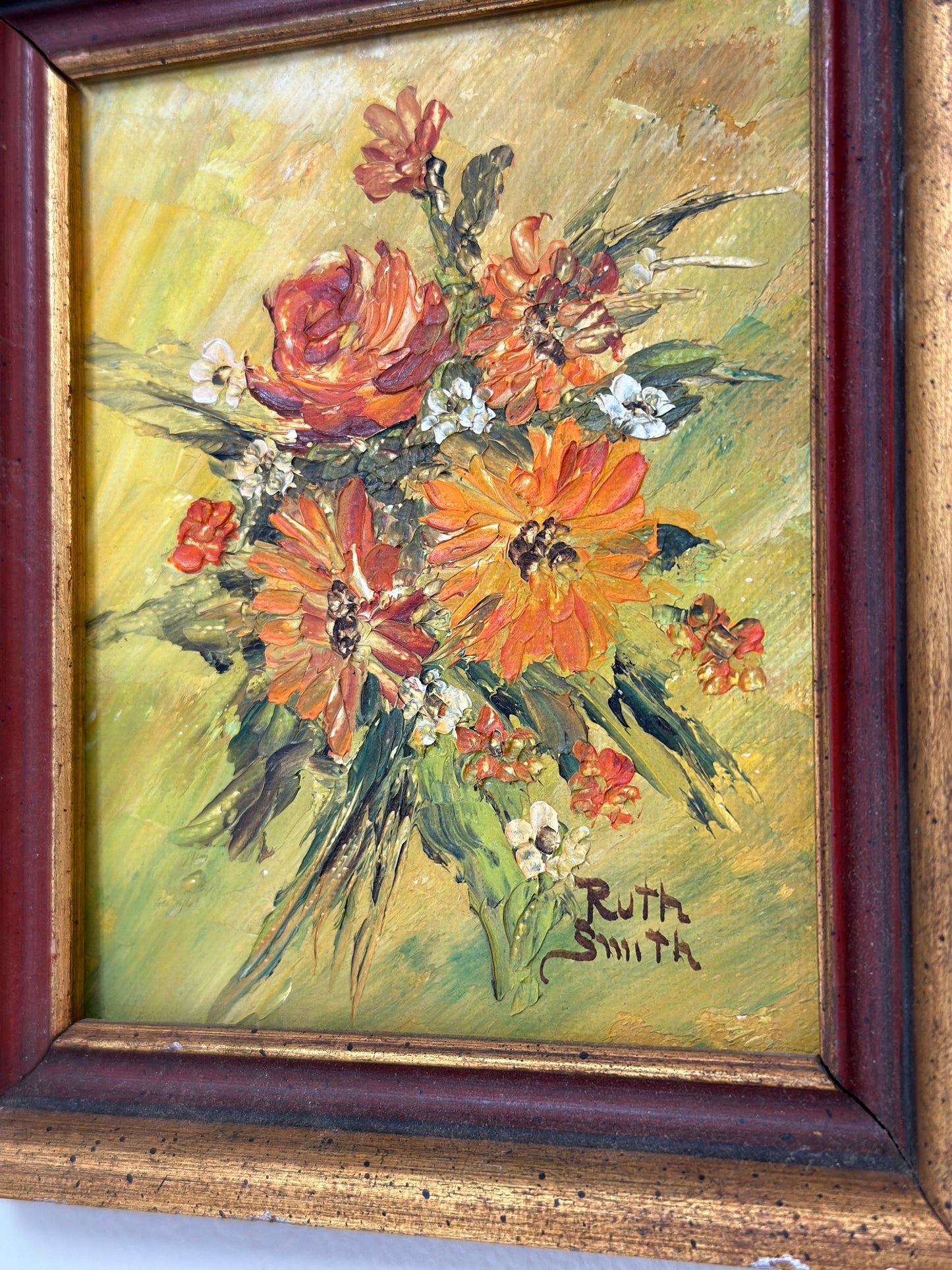 Original Vintage Oil Painting, Floral Bouquet