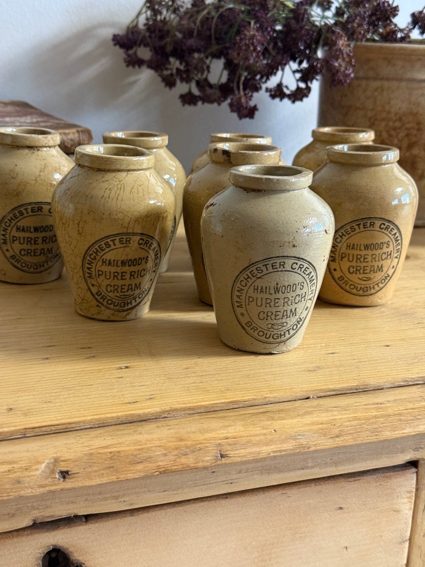 Antique English Cream Jars, small