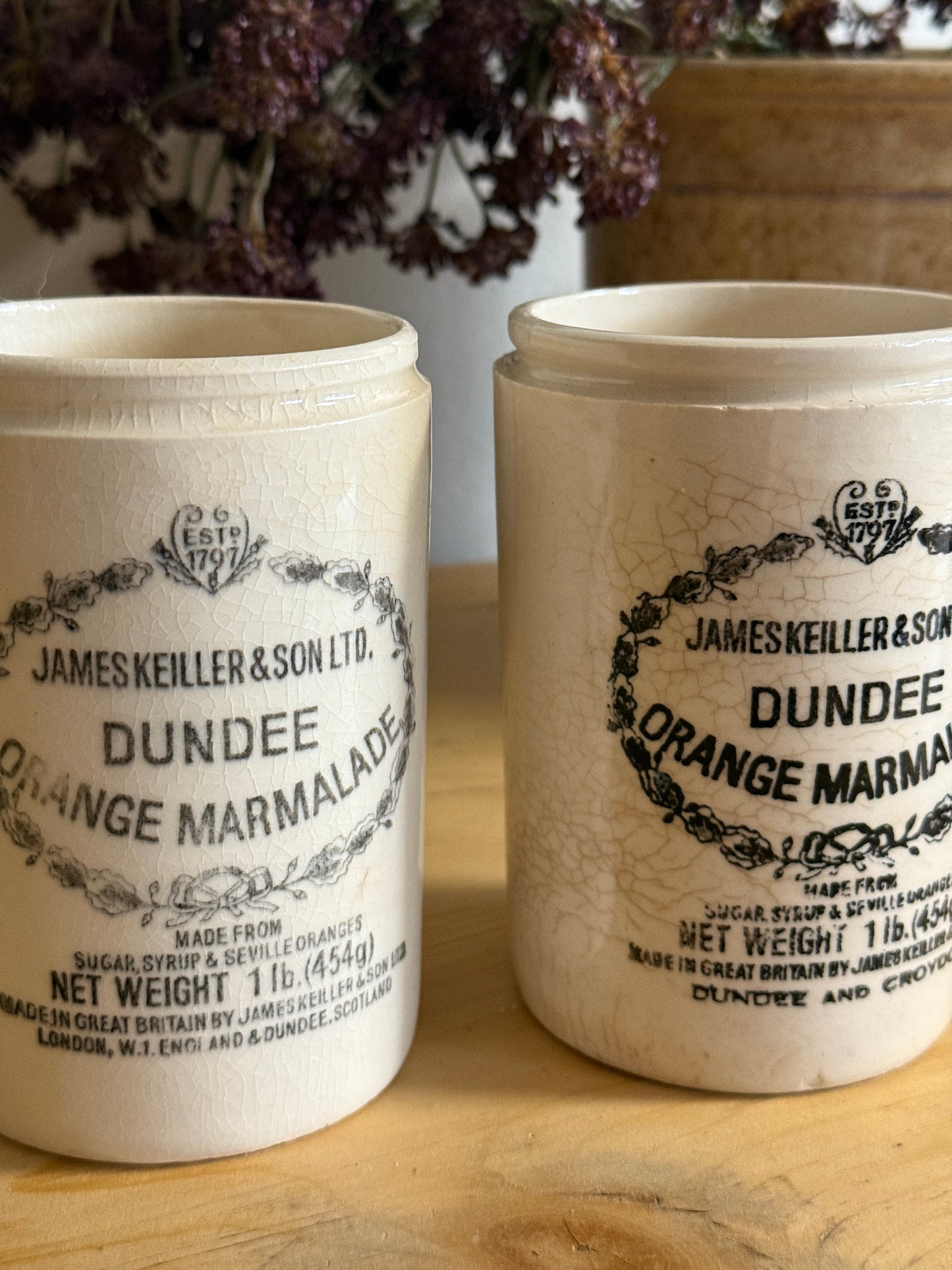 Antique English Dundee Jars, medium