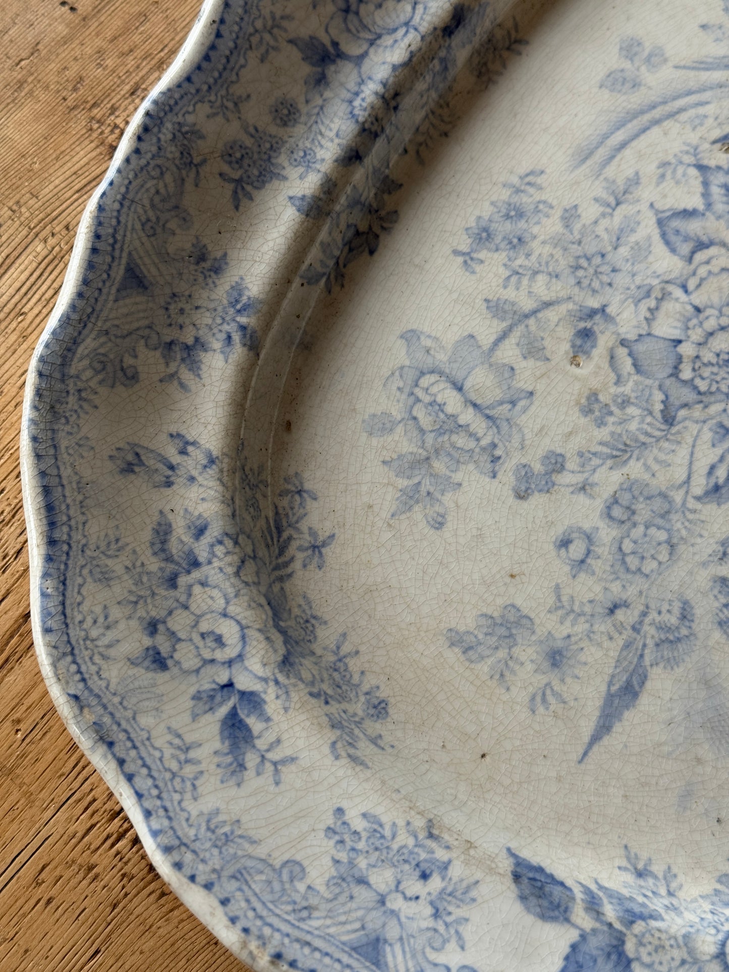 XL Antique Asiatic Peasant Ironstone Serving Platters