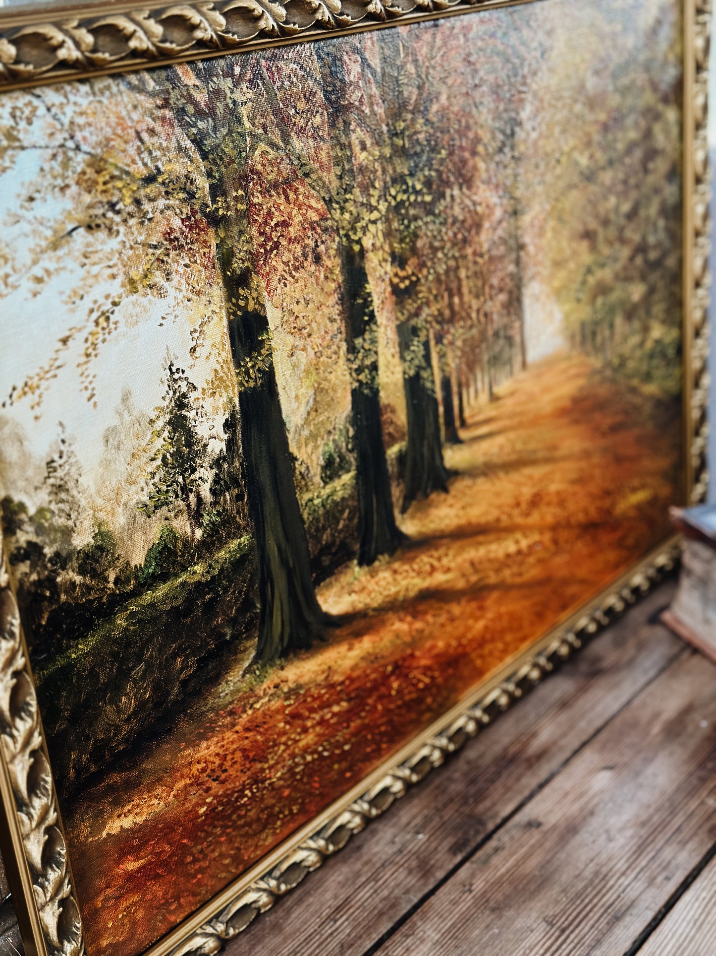 Vintage oil painting, autumn landscape