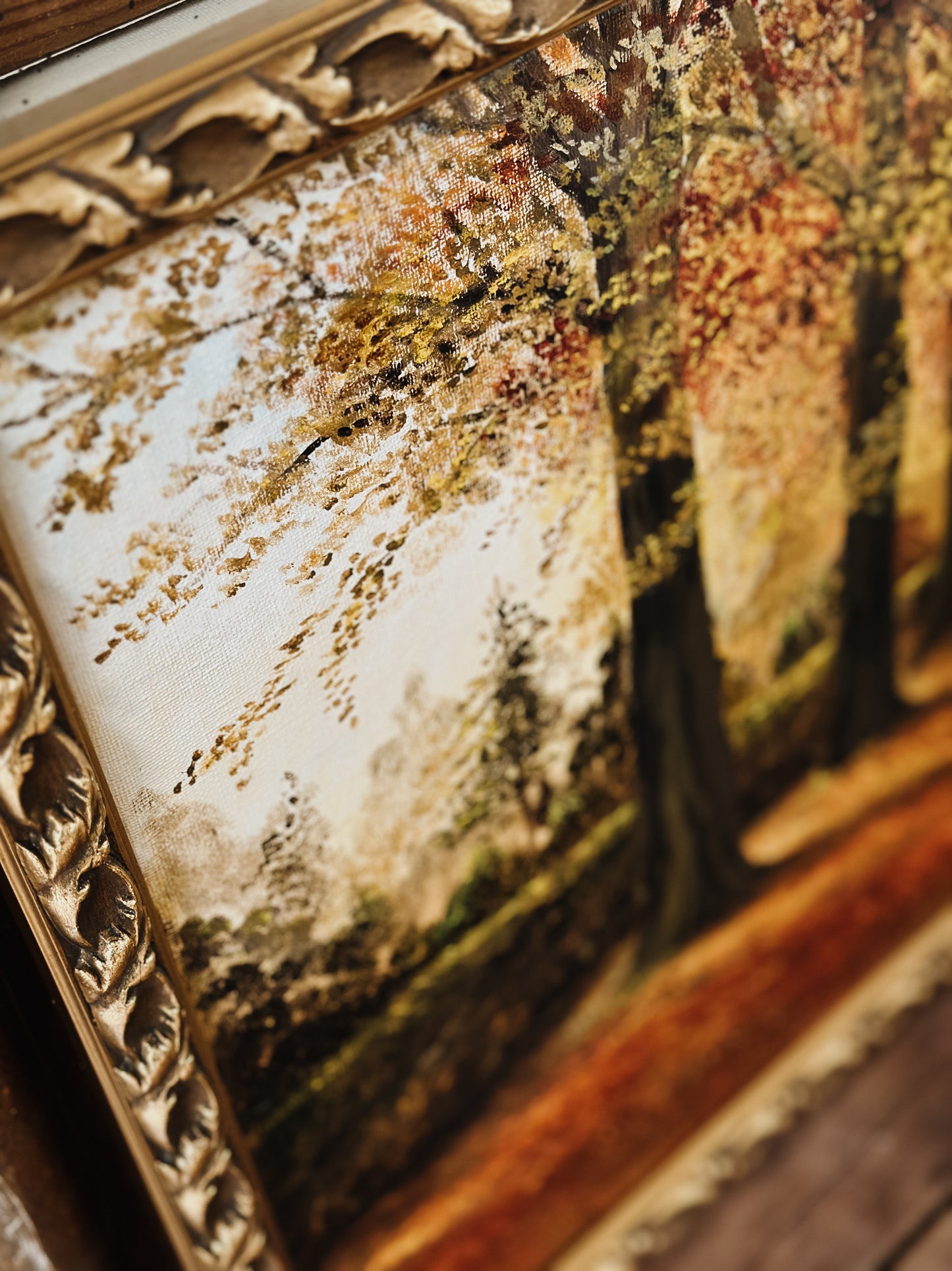 Vintage oil painting, autumn landscape