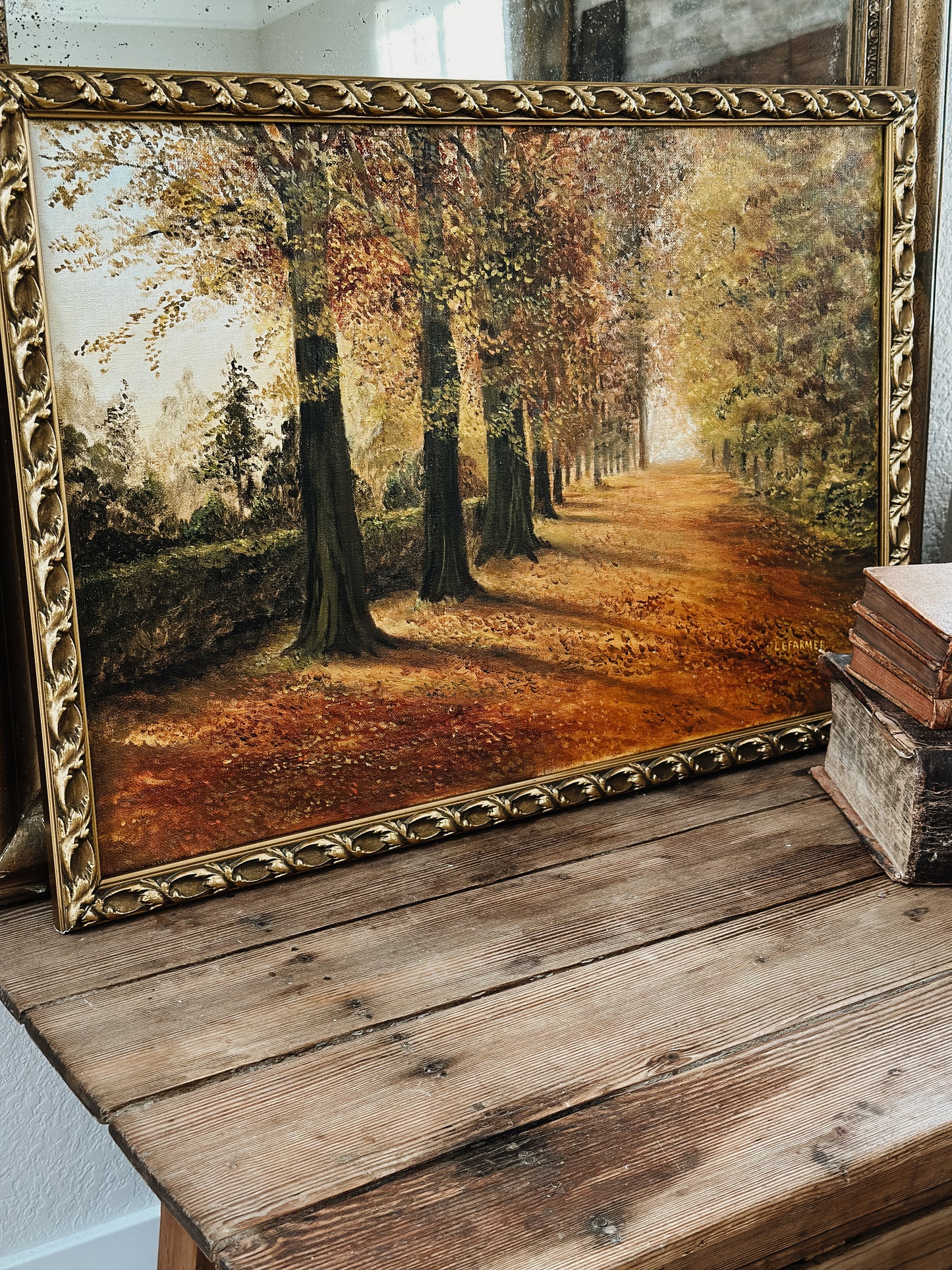 Vintage oil painting, autumn landscape