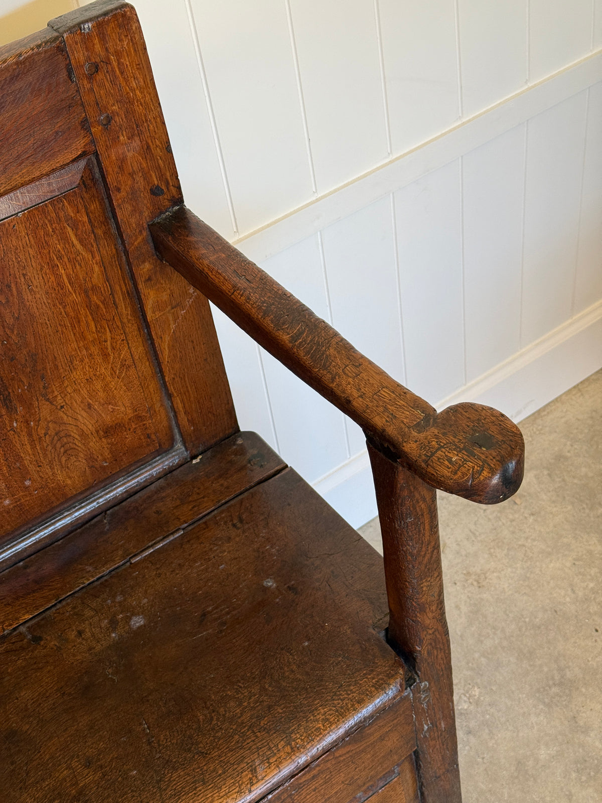 Antique English Oak Settle Bench