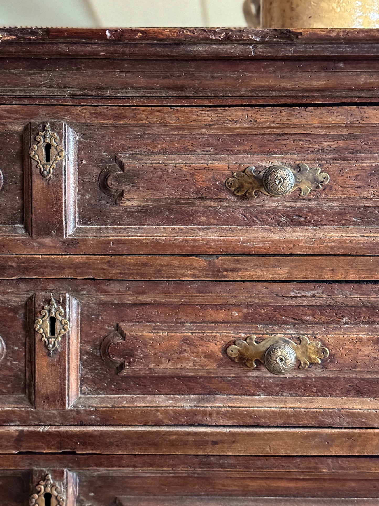 Large Early 18th Century Northern Italian Walnut Chest of Drawers