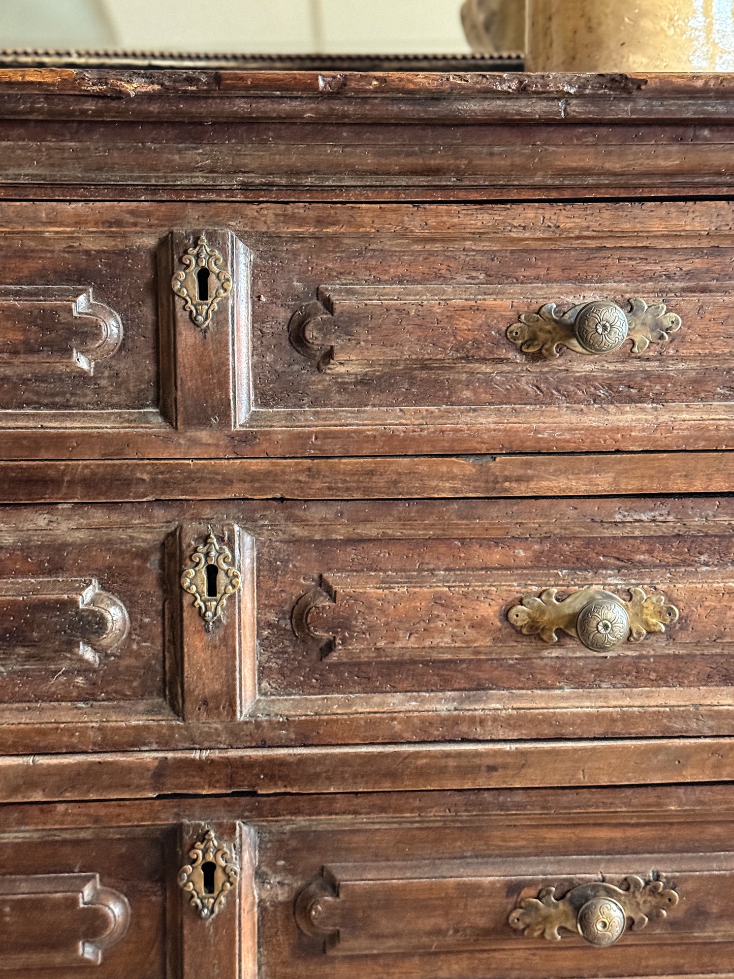 Large Early 18th Century Northern Italian Walnut Chest of Drawers