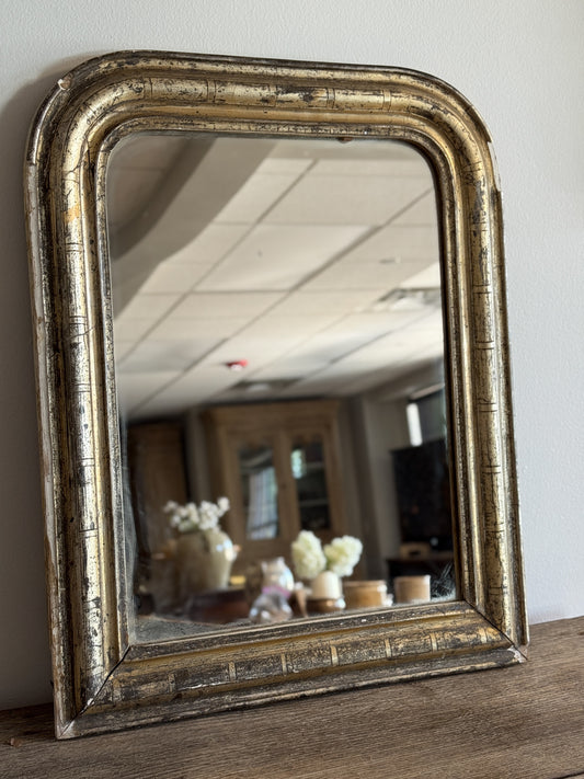 Antique Silver & Gold Louis Philippe Mirror