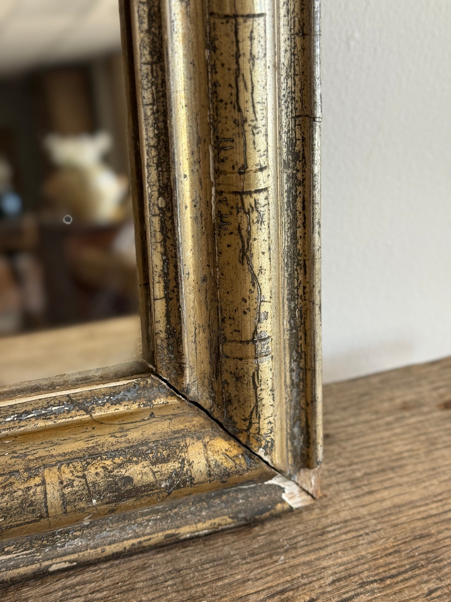 Antique Silver & Gold Louis Philippe Mirror