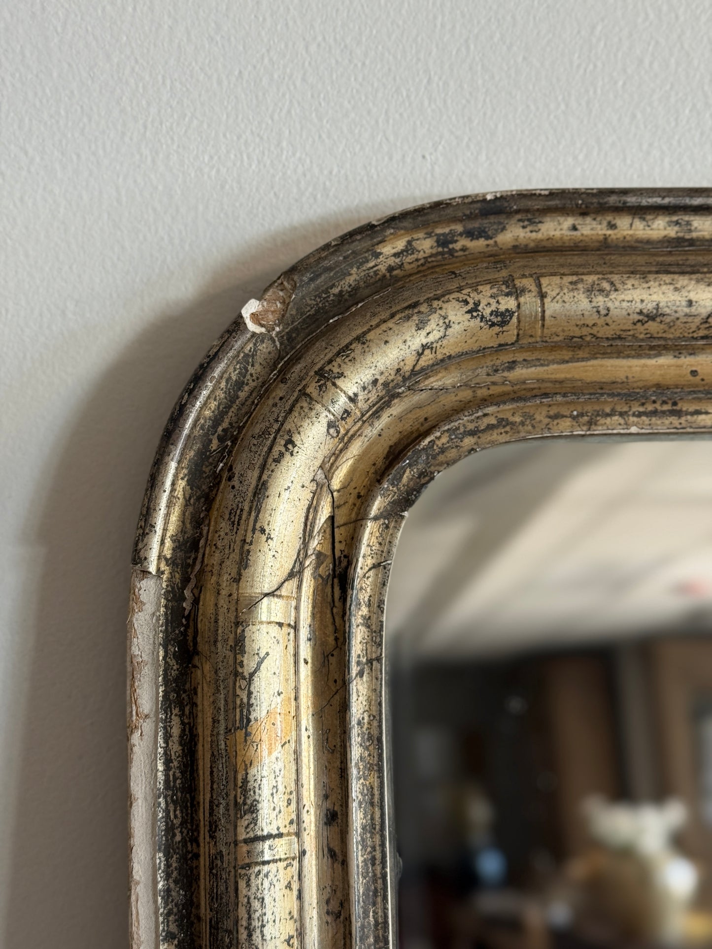 Antique Silver & Gold Louis Philippe Mirror