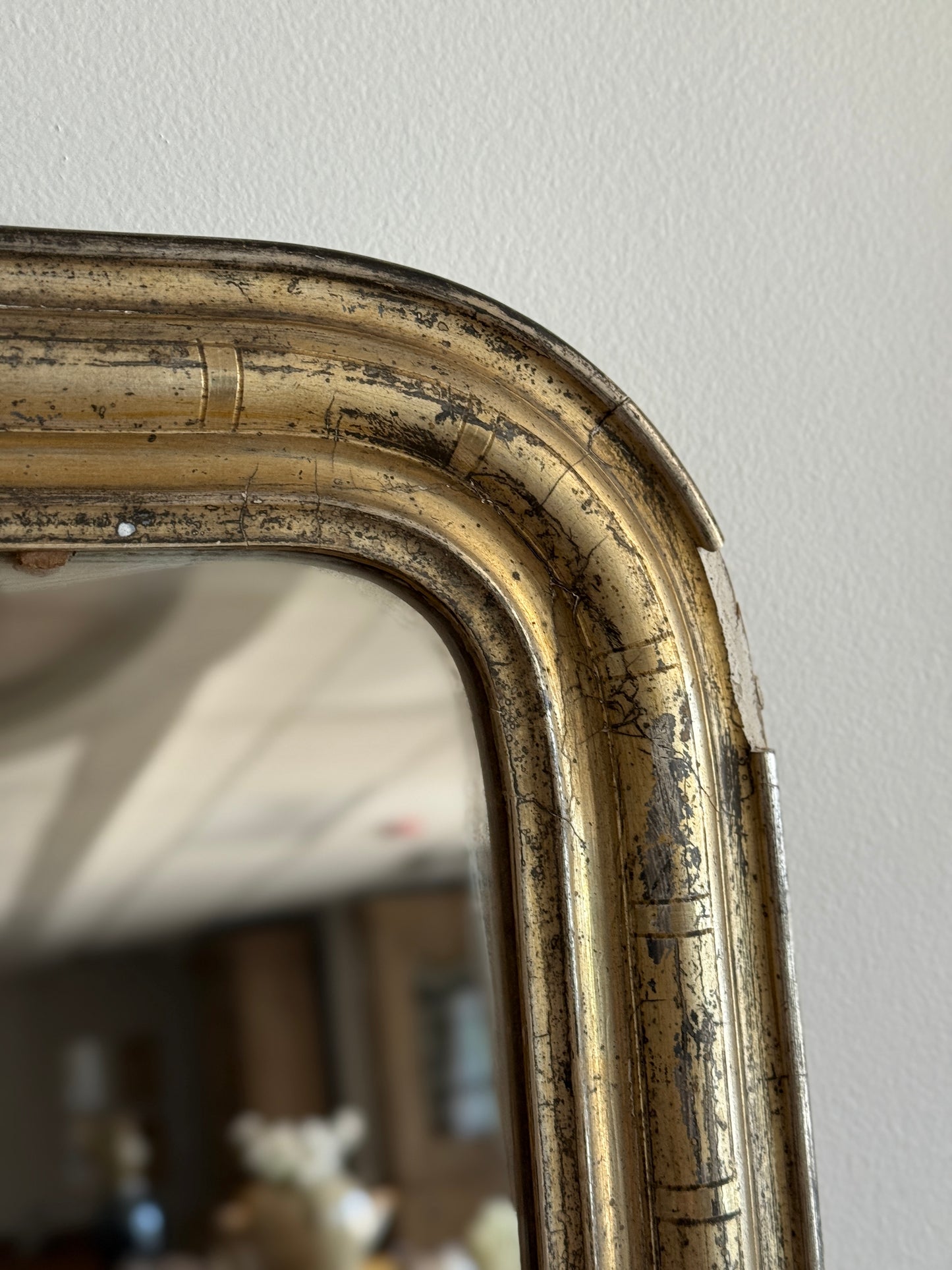 Antique Silver & Gold Louis Philippe Mirror