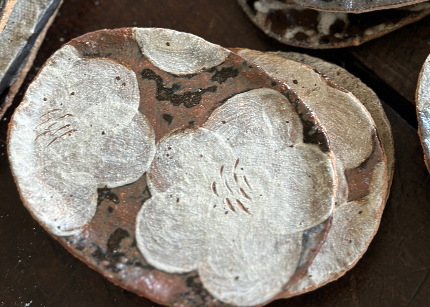 Handmade Painted French Stoneware Trays