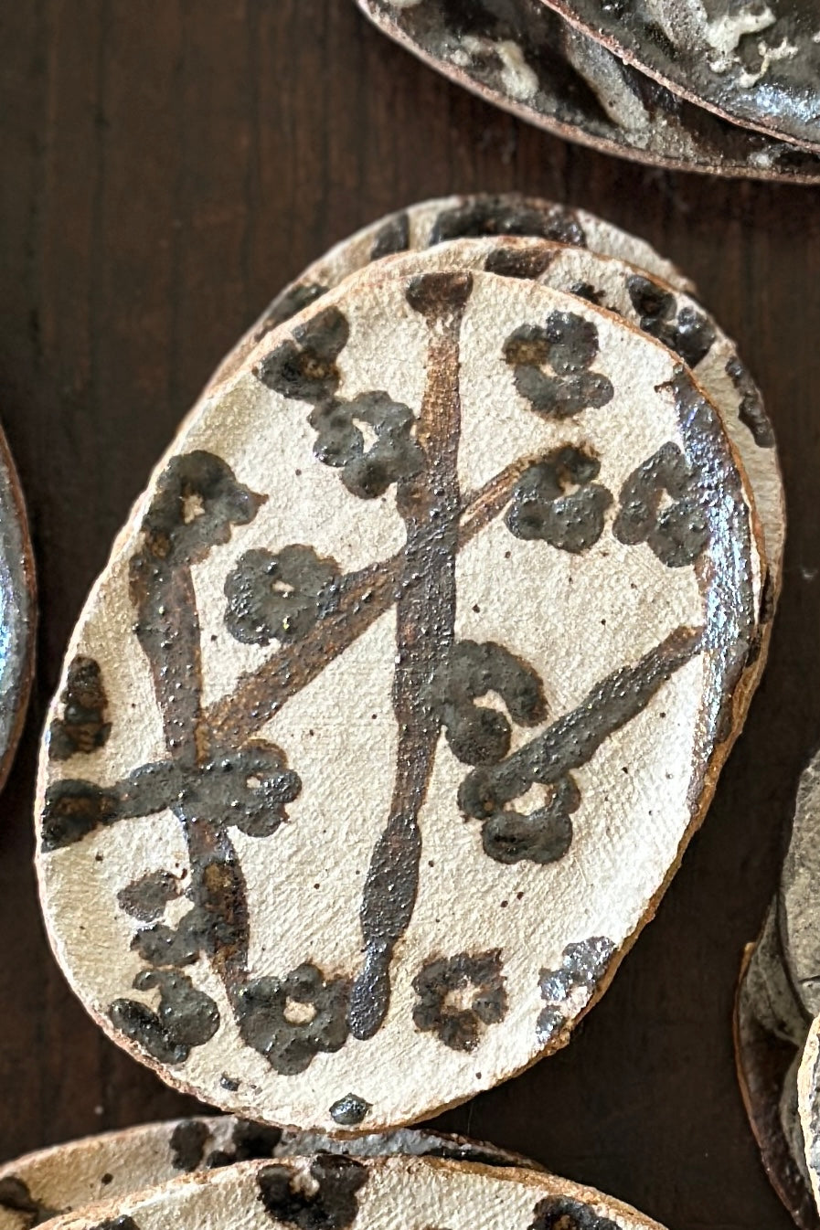 Handmade Painted French Stoneware Trays