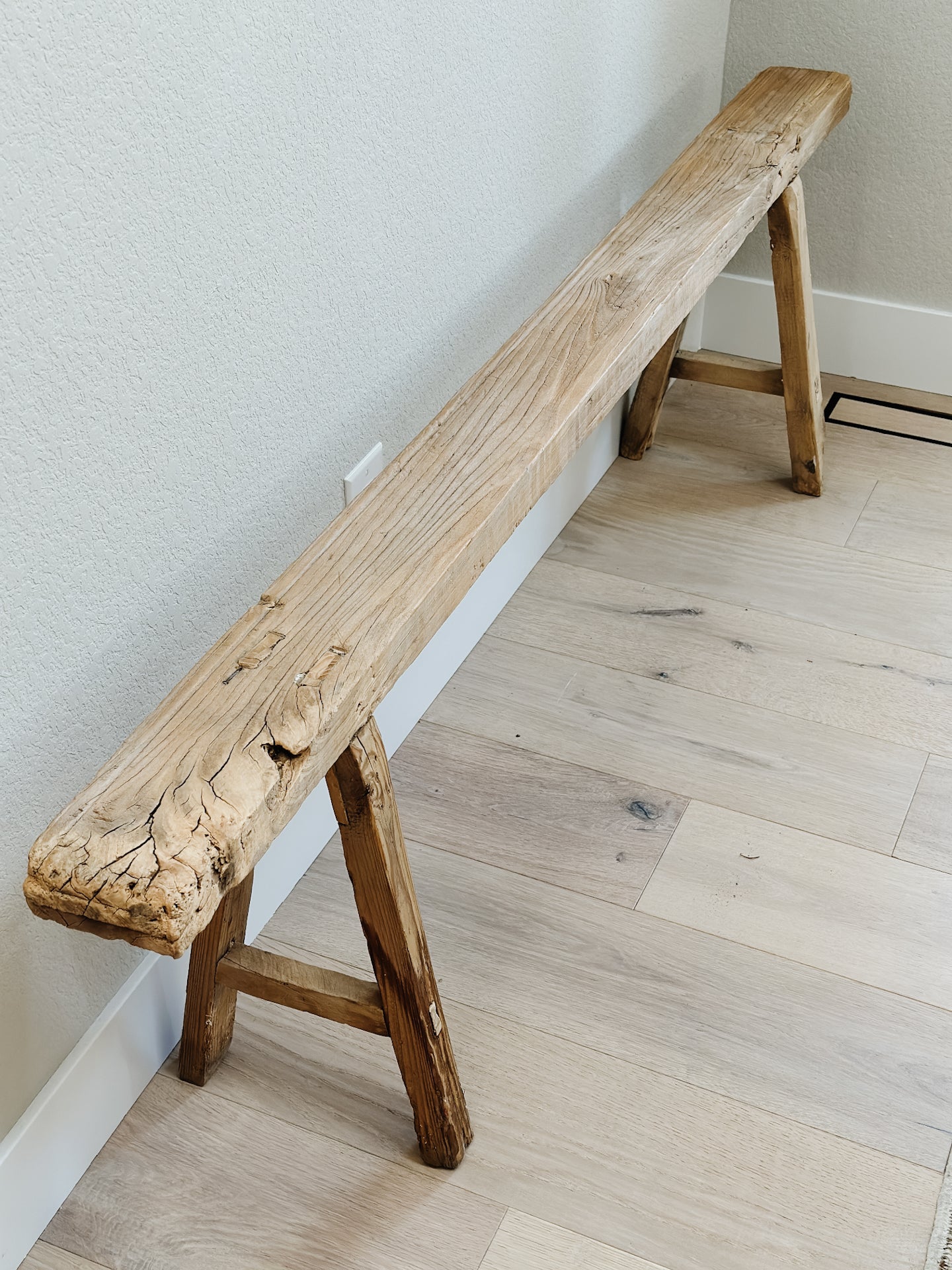Vintage Skinny Elm Bench