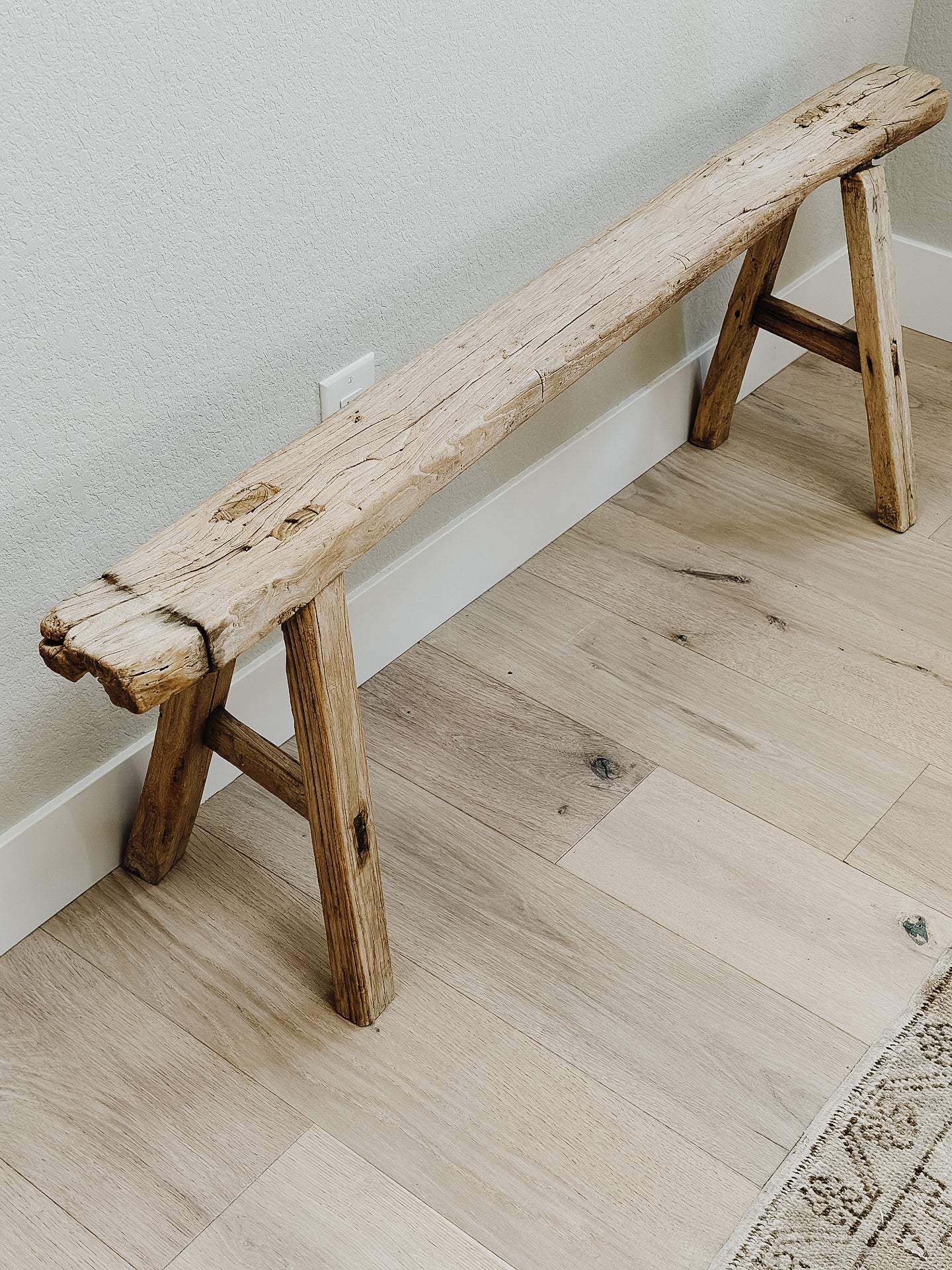 Vintage Skinny Elm Bench