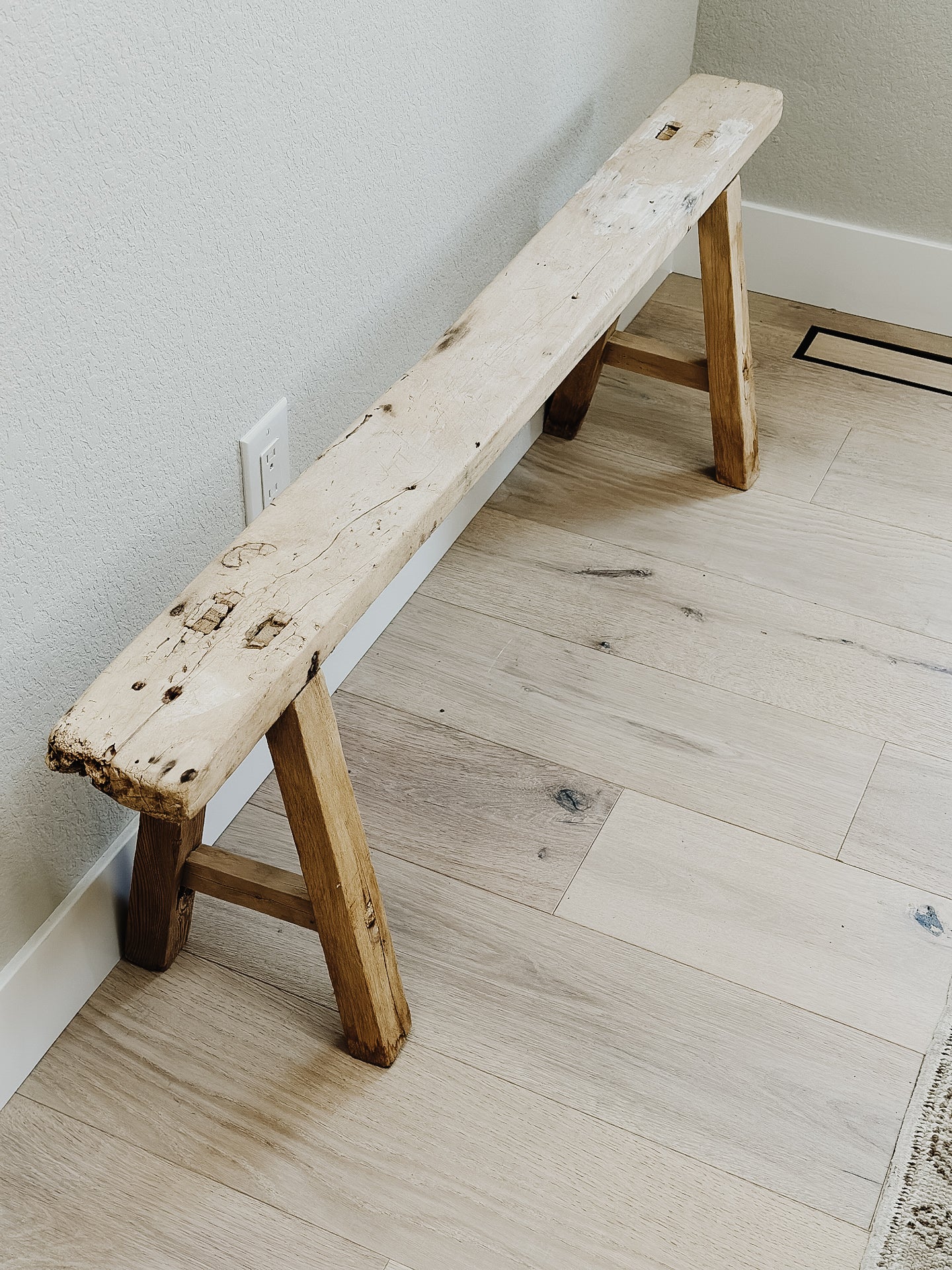 Vintage Skinny Elm Bench