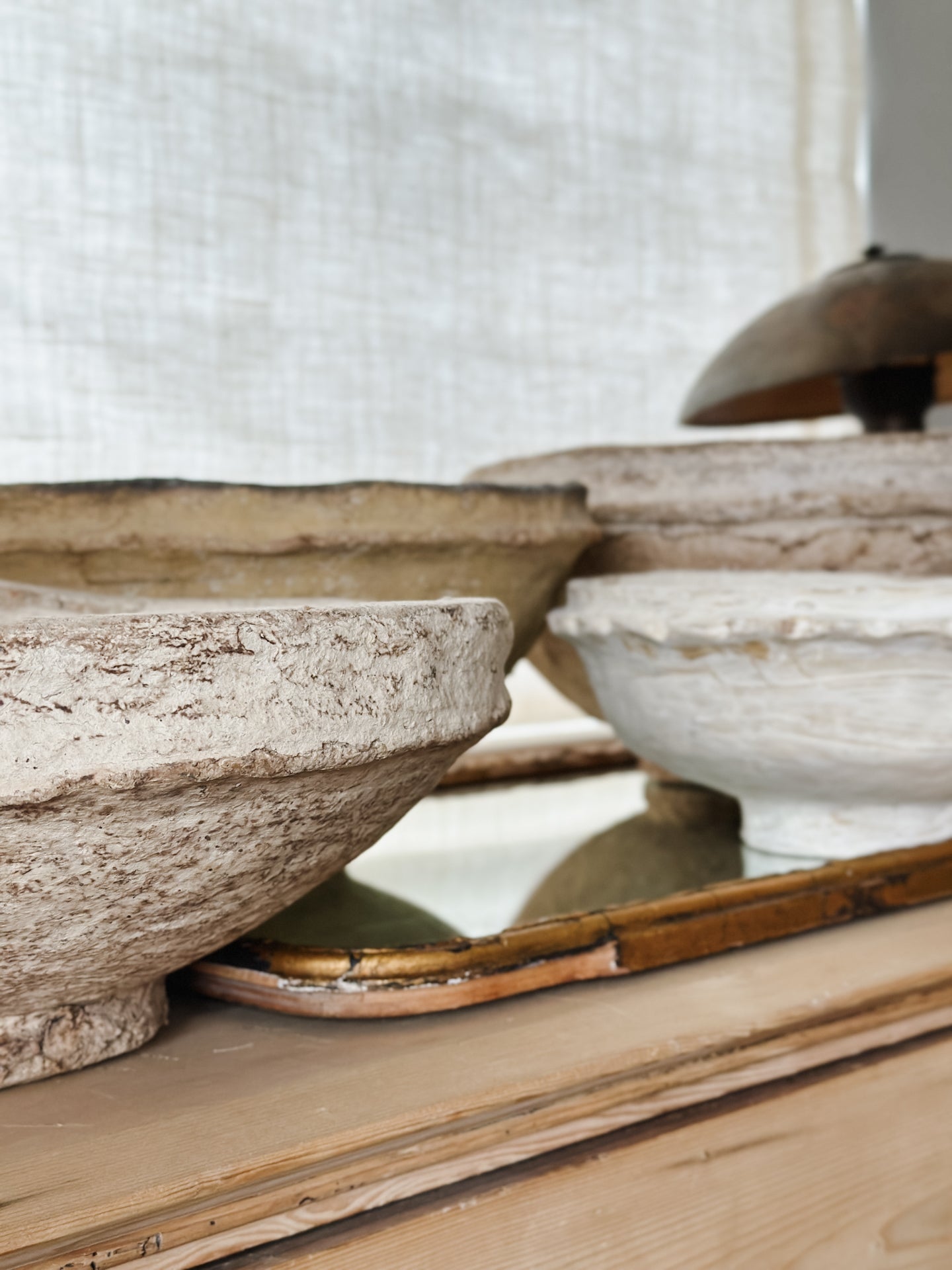 Extra Large Vintage Paper Mache Bowls