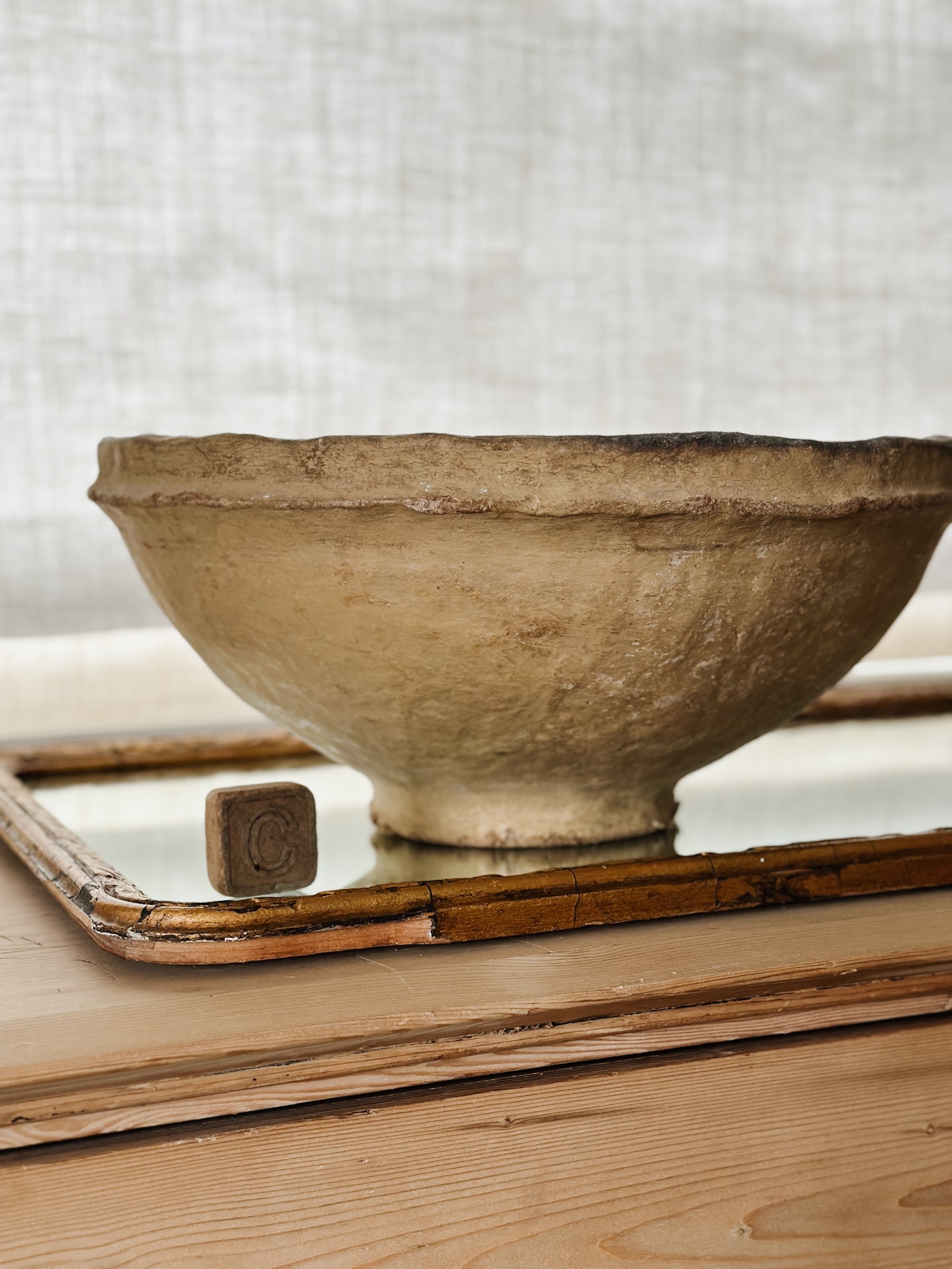 Extra Large Vintage Paper Mache Bowls