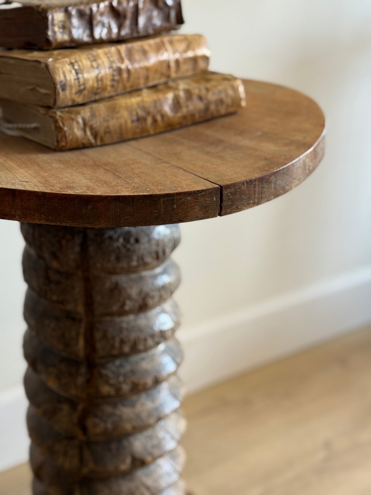 Antique French Wine Press Side Table