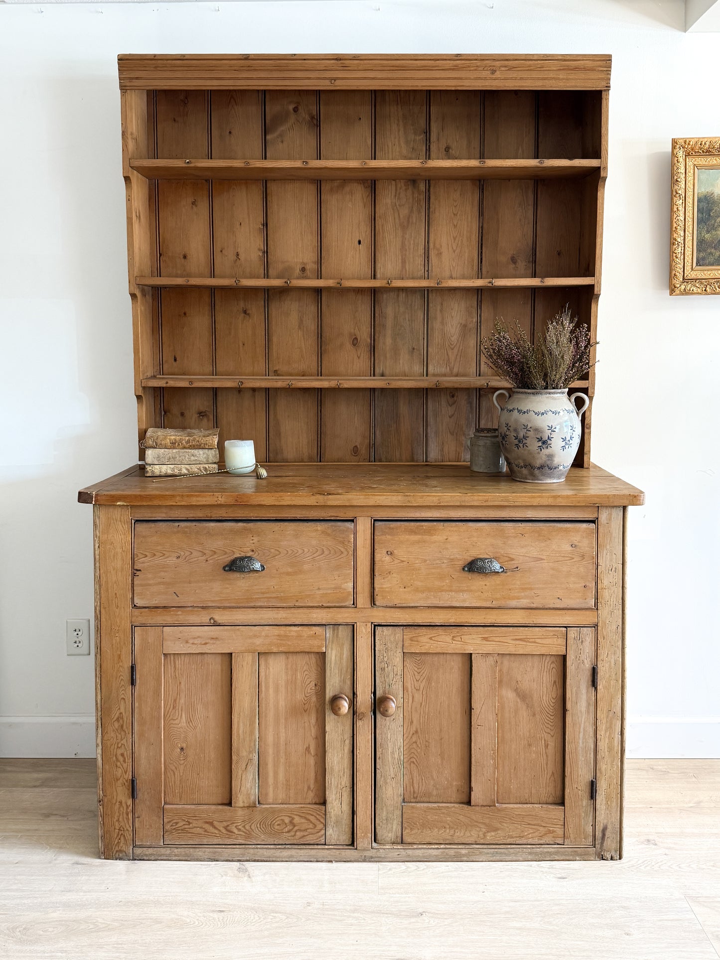 Antique English Pine Hutch