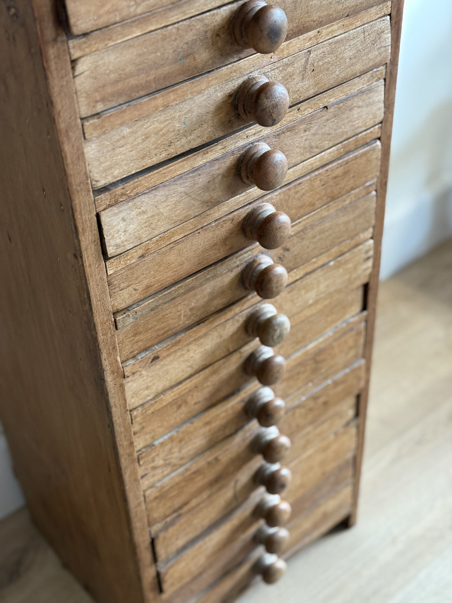 Antique English Bank of Drawers