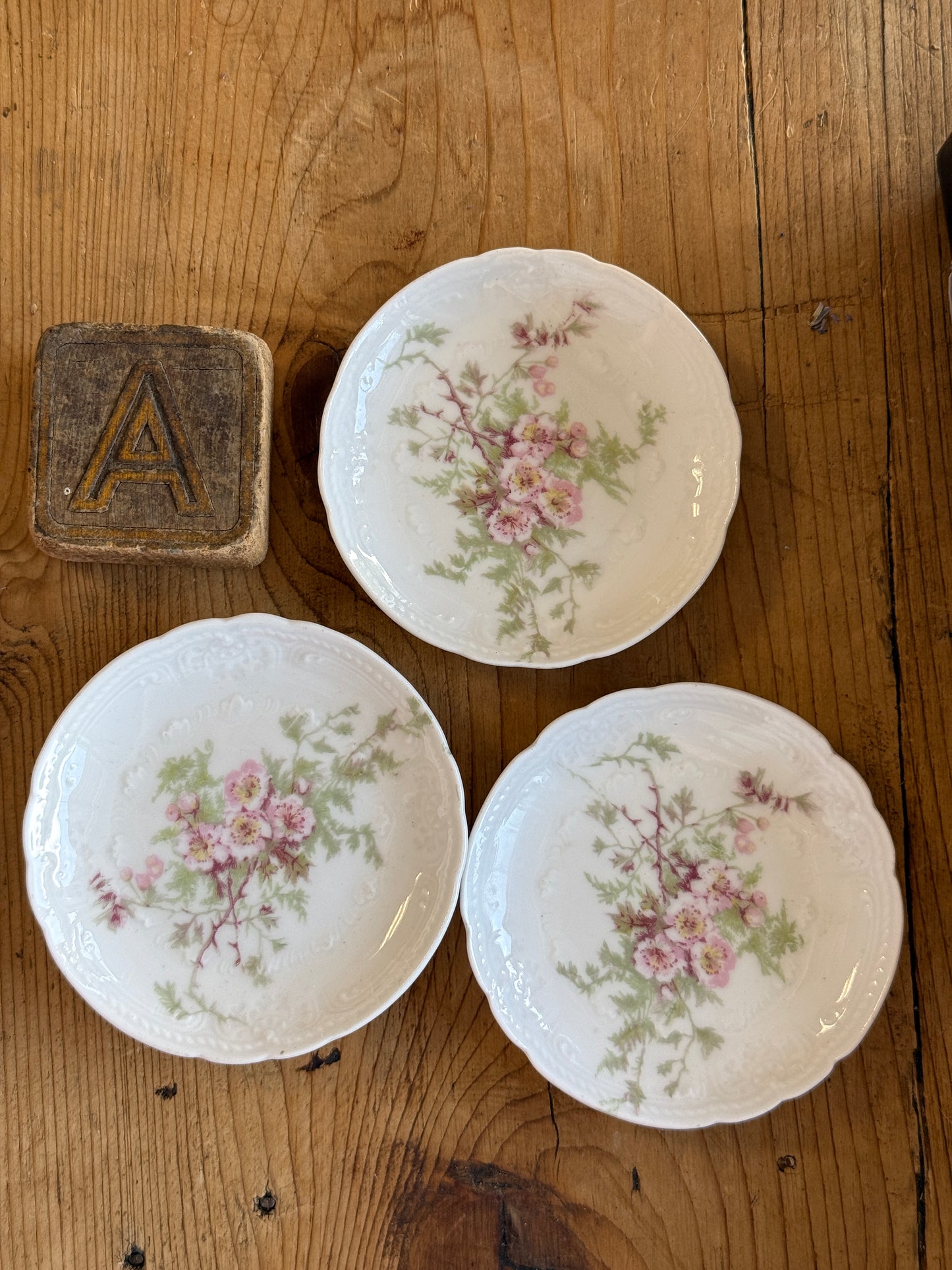 Set of Three Antique European Butter Pats (various options)