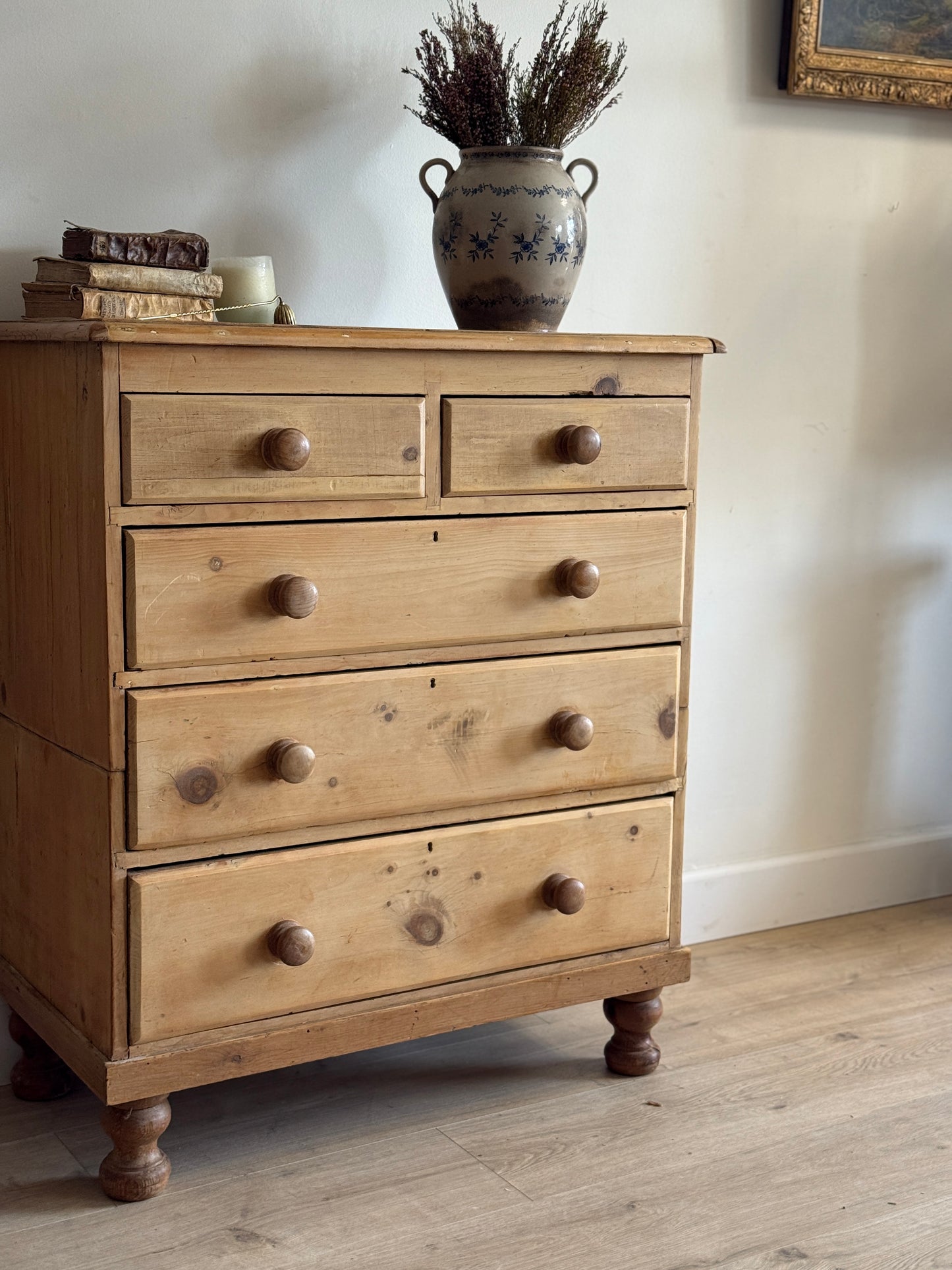 Antique English Pine Dresser/Chest of Drawers