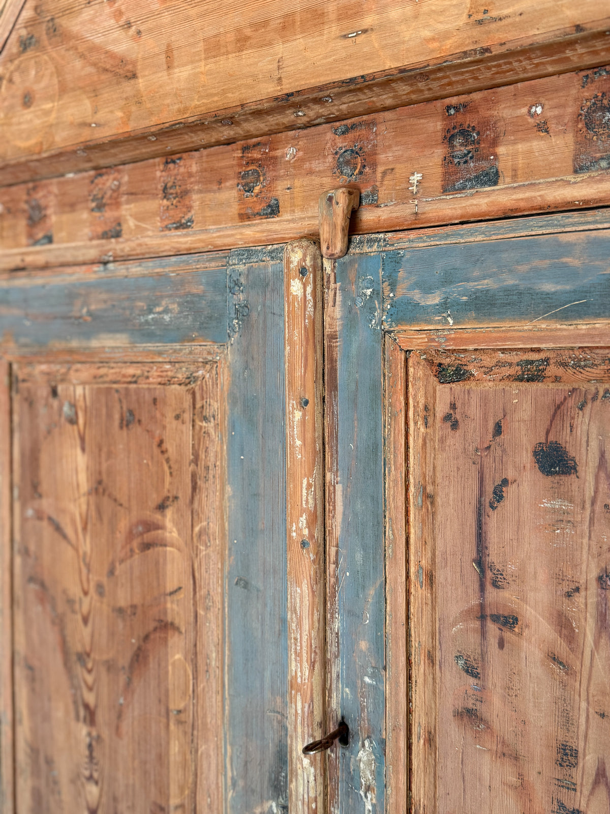 Antique Swedish Painted Two-Part Cupboard, c.1803