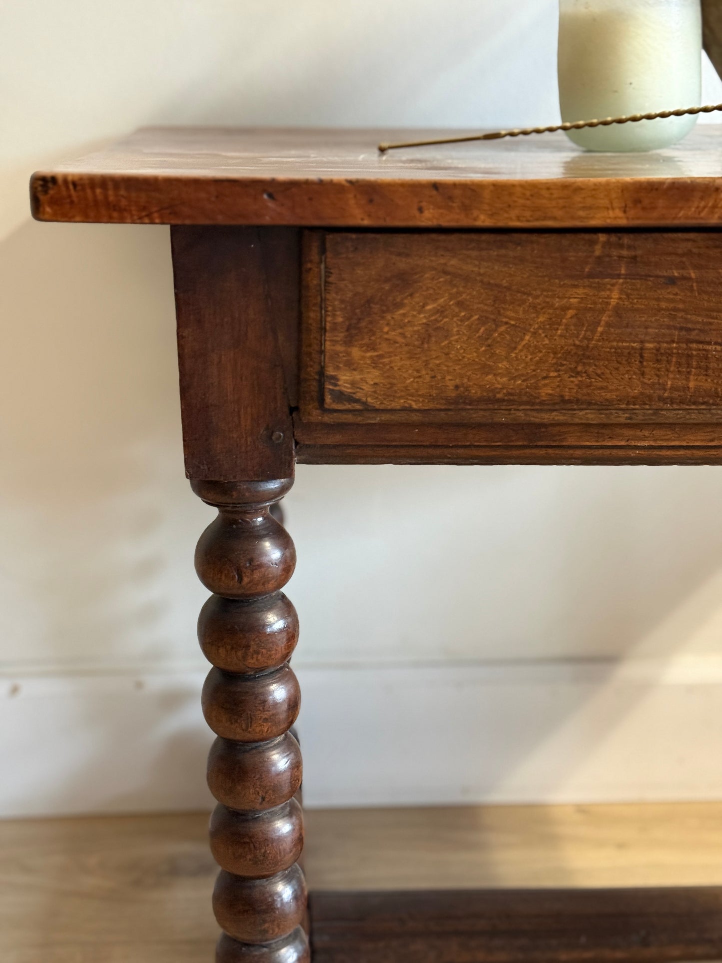 18th c. French Walnut Bobbin Table