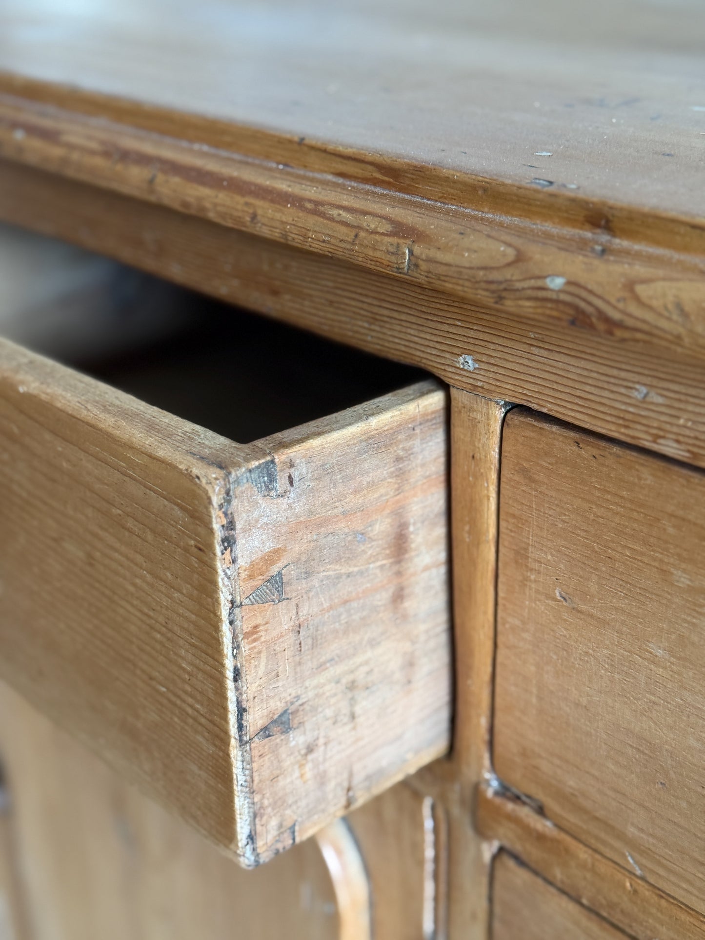 Antique English Pine Sideboard