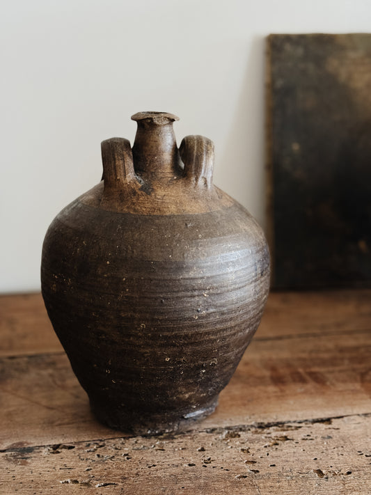 Antique French Stoneware Oil Jug