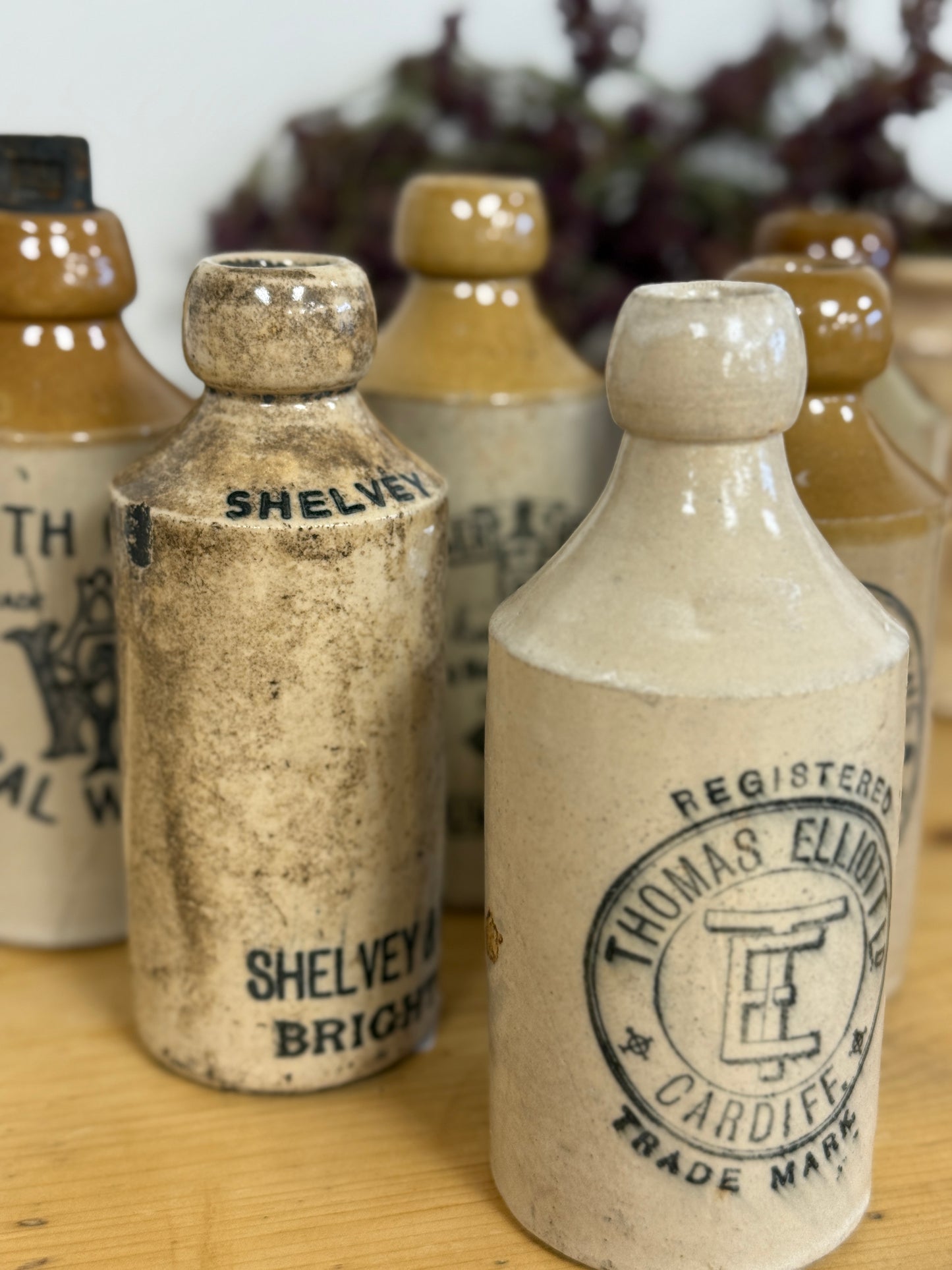 Antique English Ginger Beer & Mineral Water Bottles