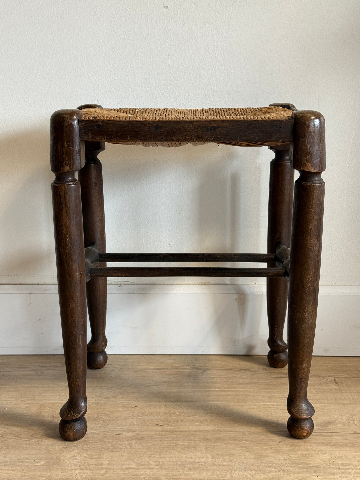 Antique English Rush Stool