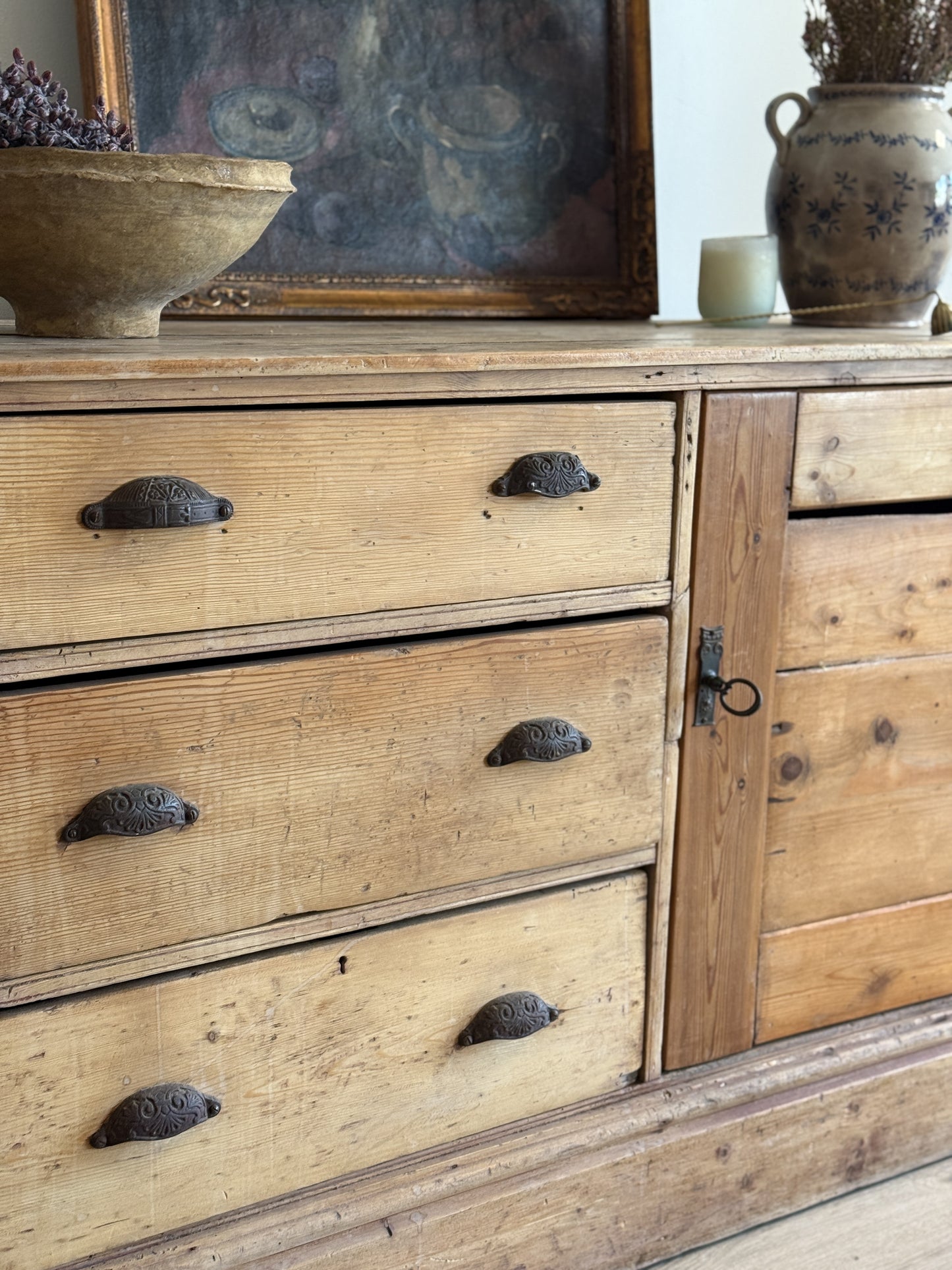 Antique English Pine Sideboard