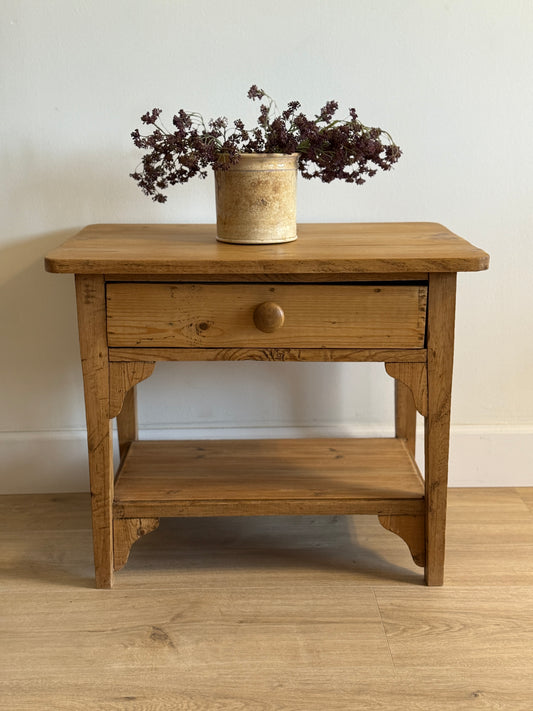 Antique English Pine Side Table
