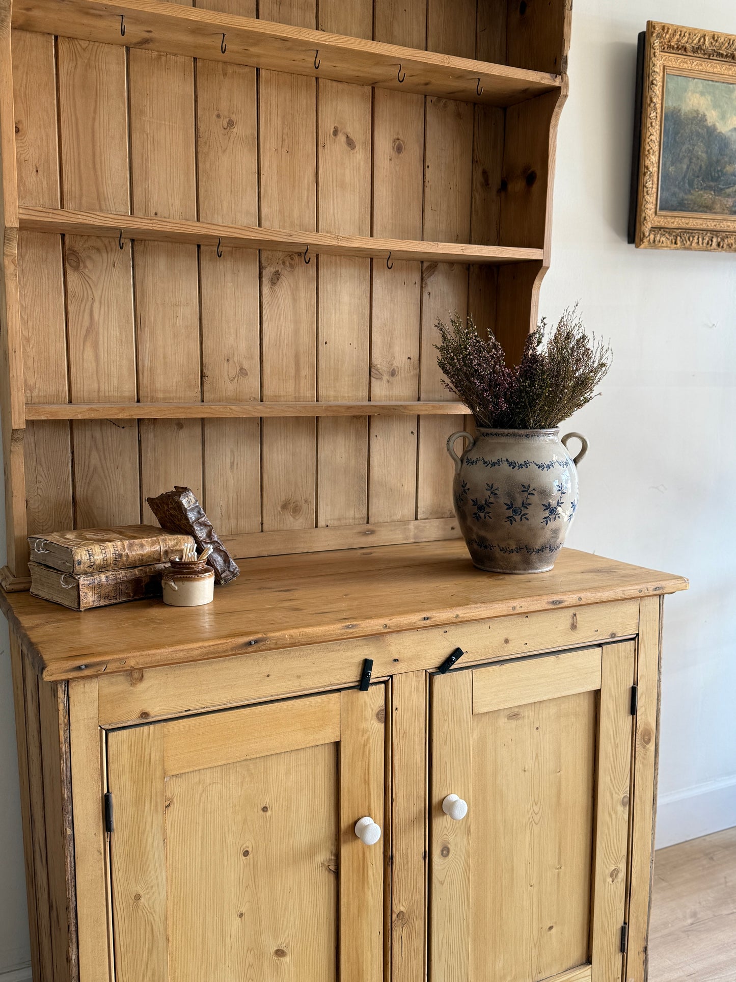 English Pine Stepback Hutch