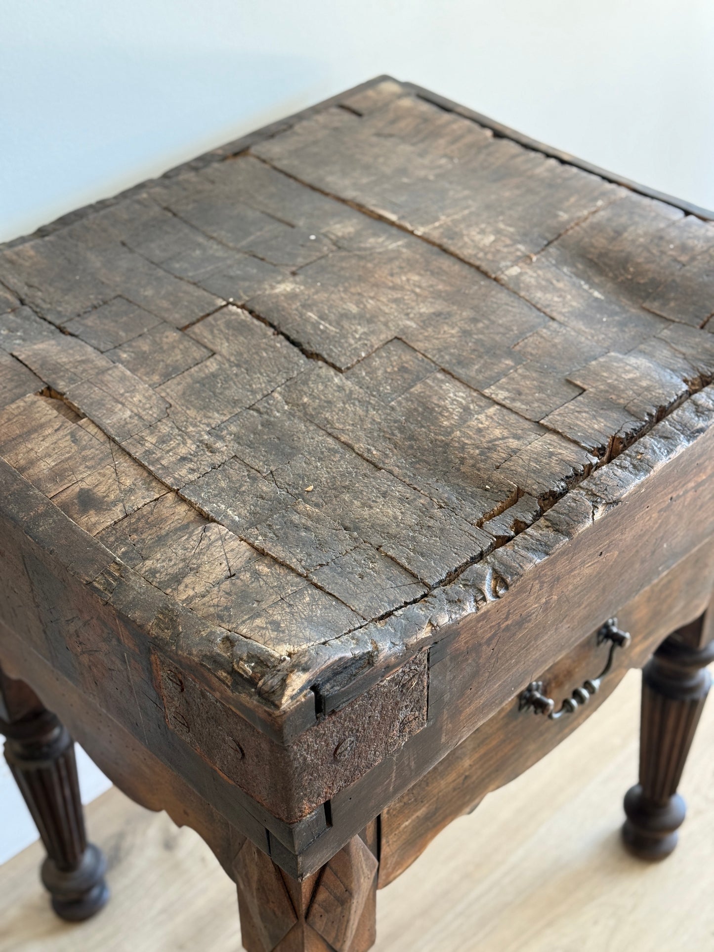 19th c. French Butcher Block Table