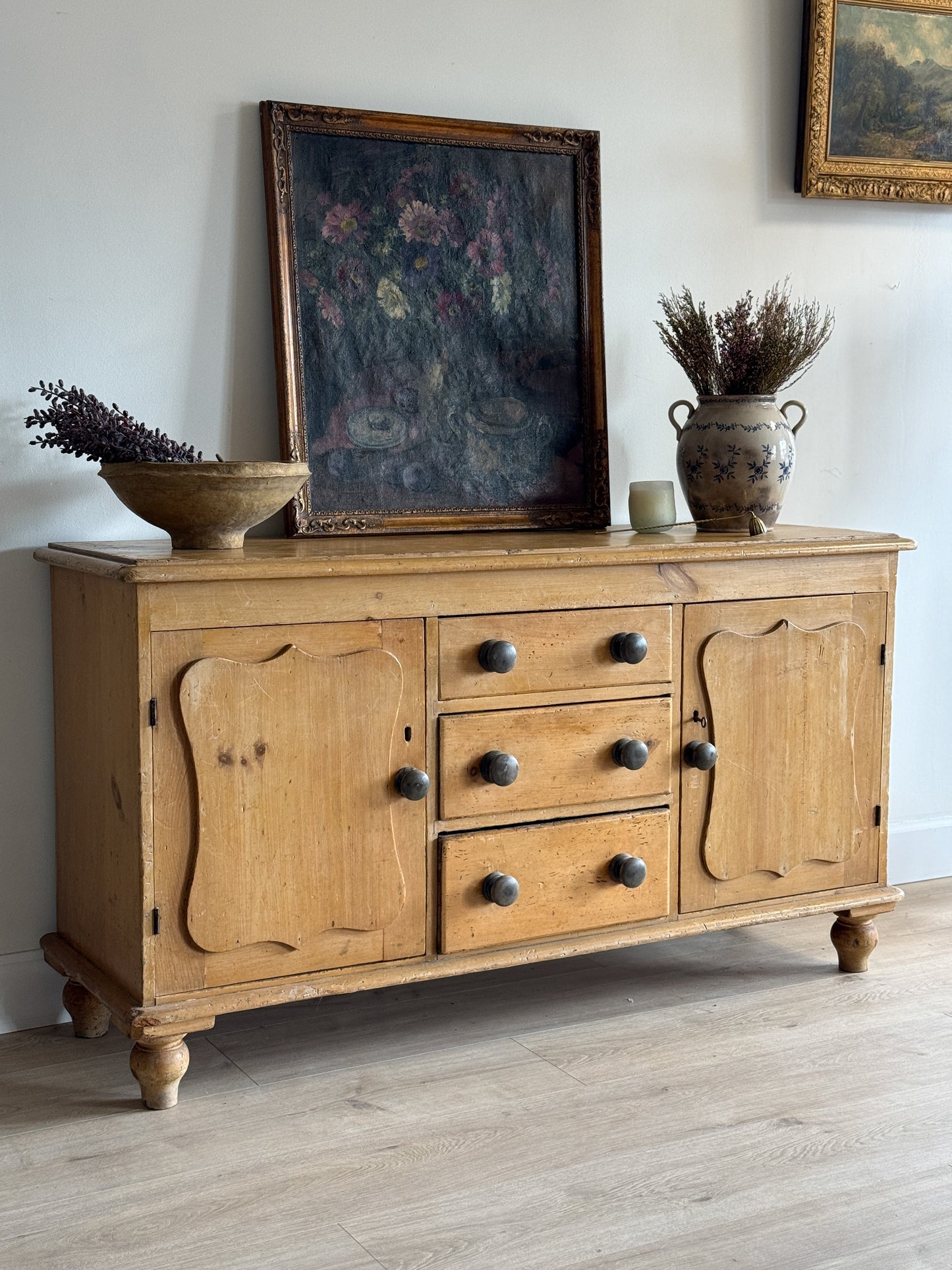 Antique English Pine Sideboard