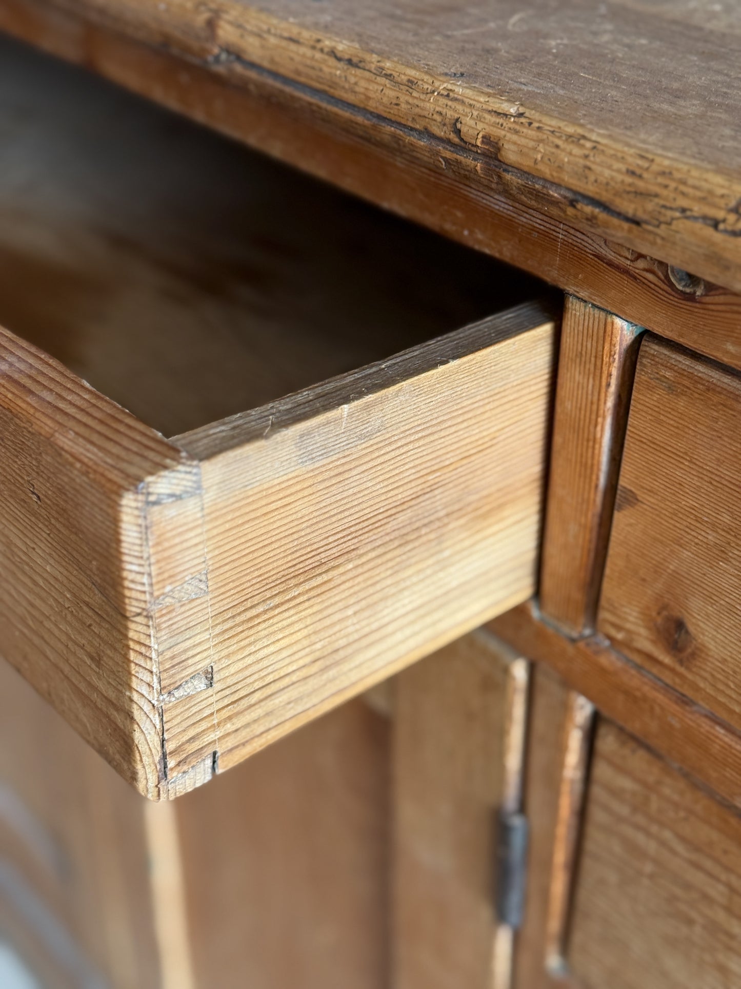 Large Antique English Stepback Hutch