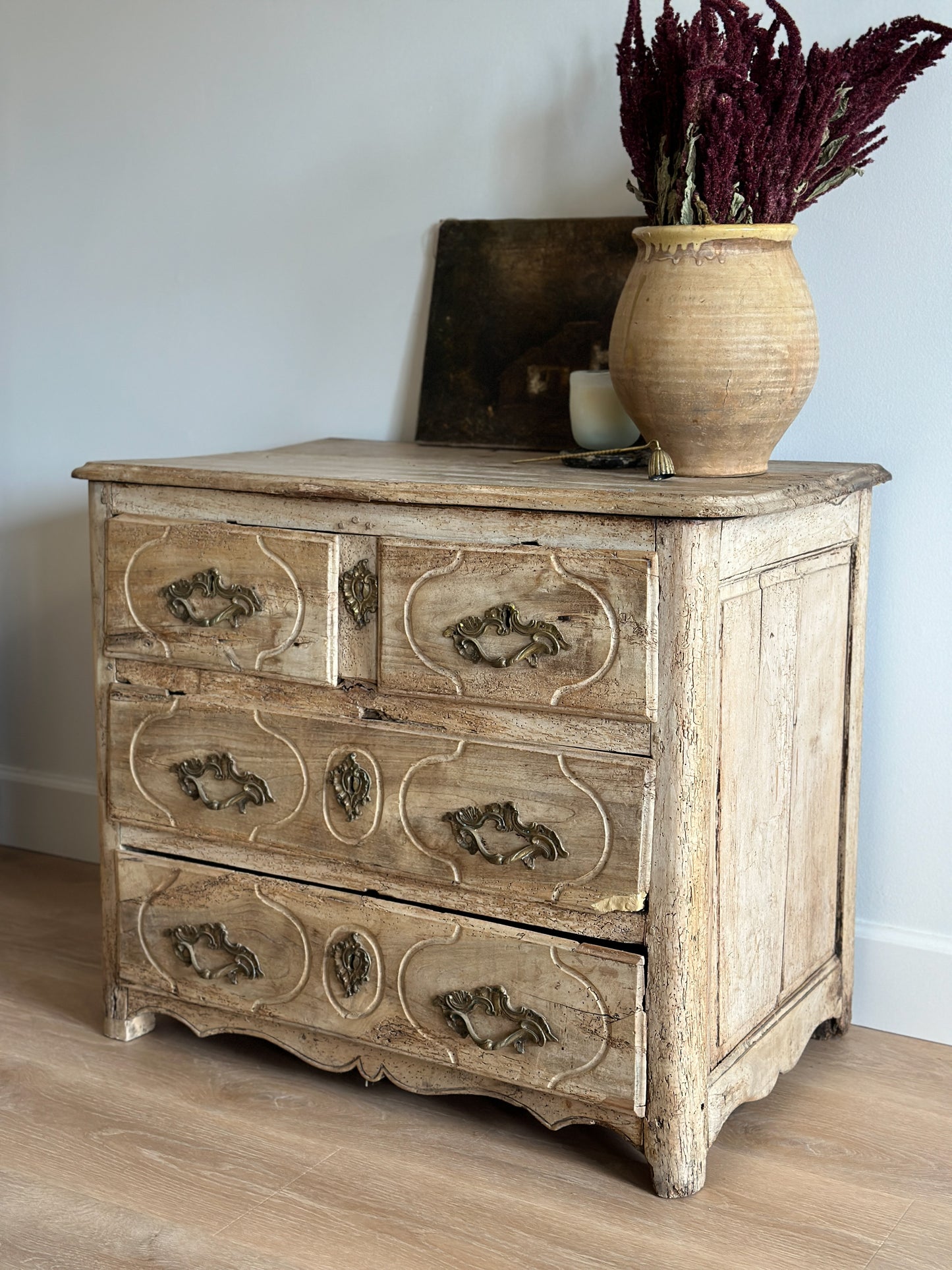18th Century French Bleached Commode/Chest of Drawers