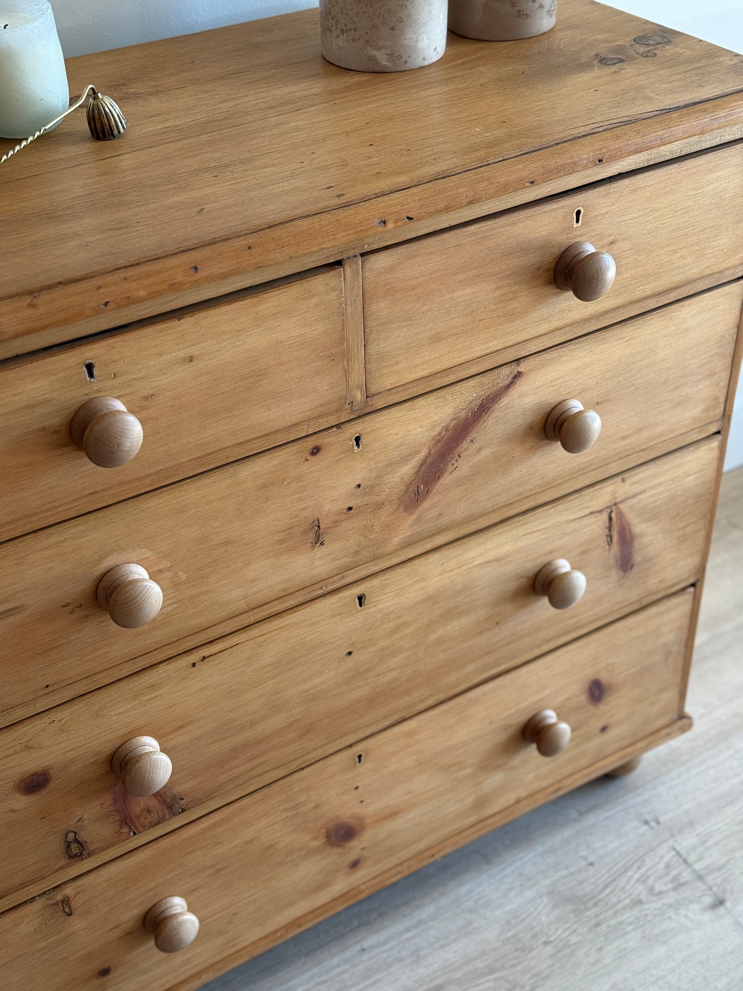 Antique English Pine Dresser/Chest of Drawers