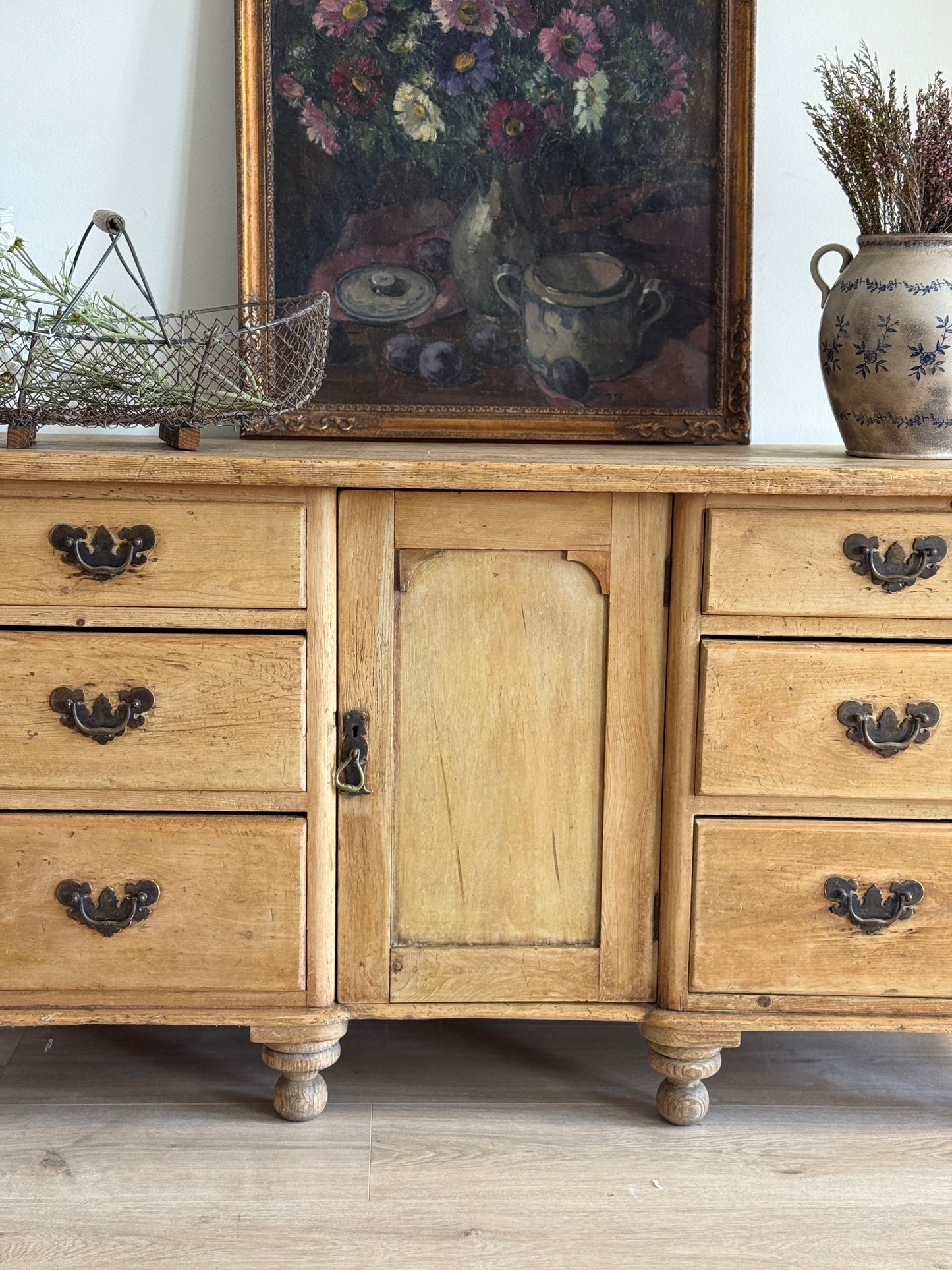 Antique English Pine Sideboard