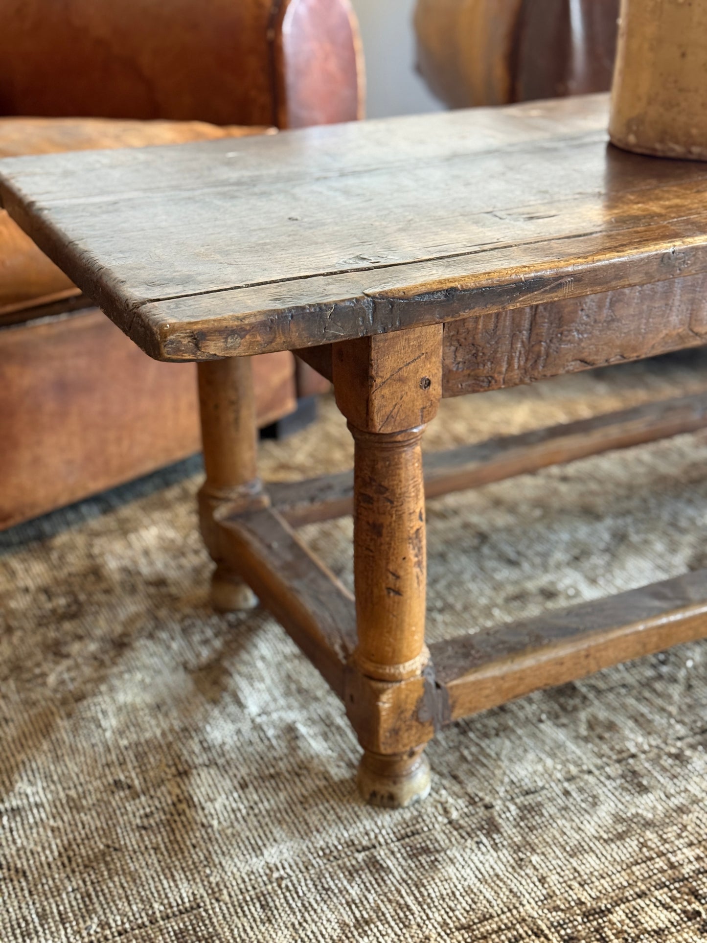 Antique French Walnut Coffee Table or Bench (c.1850)