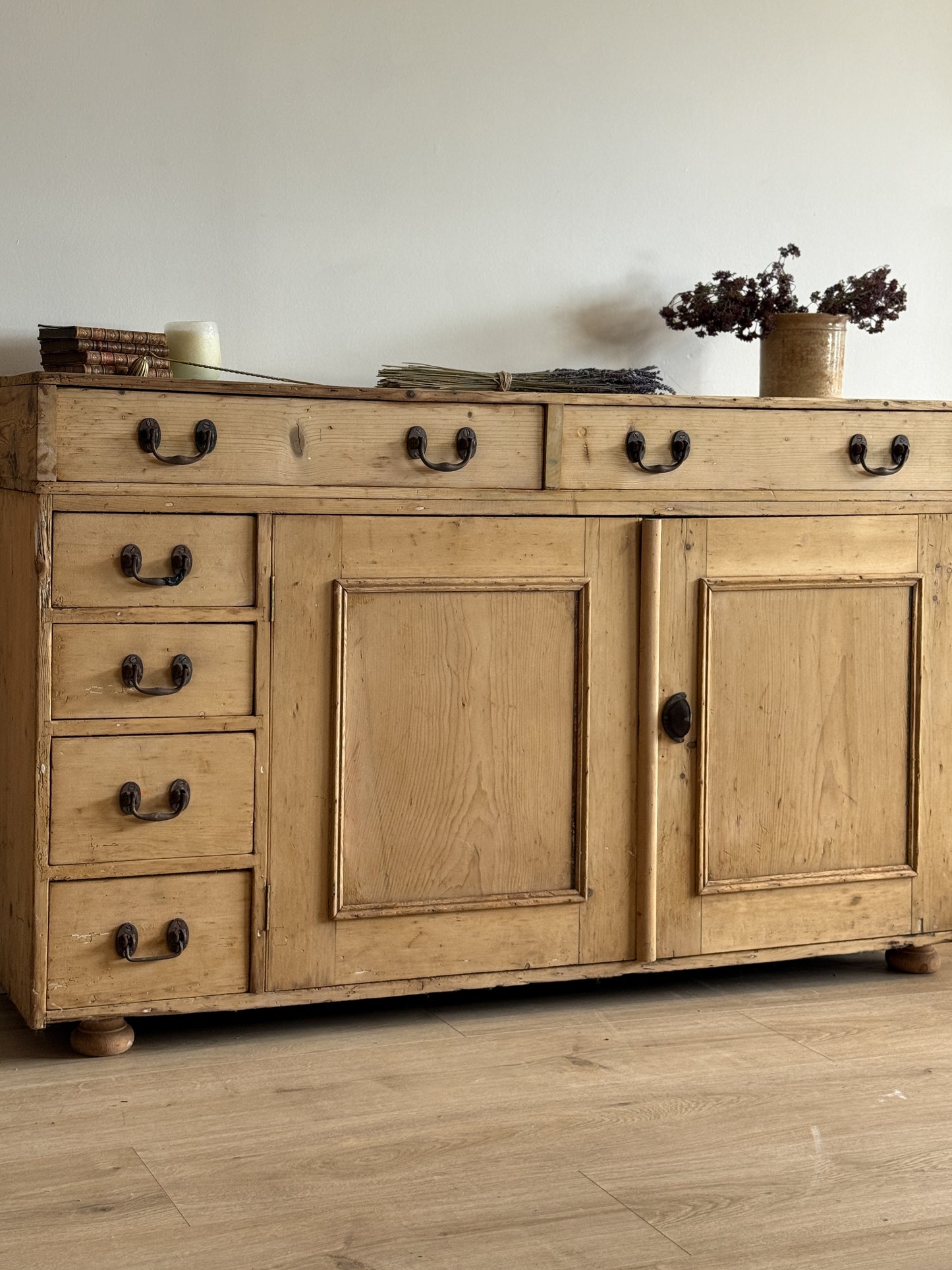 Antique English Pine Sideboard