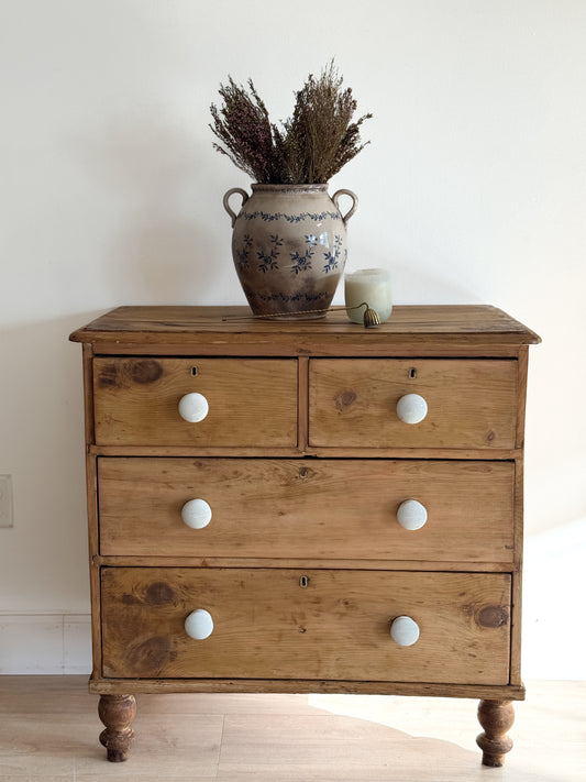 Antique English Pine Dresser/Chest of Drawers