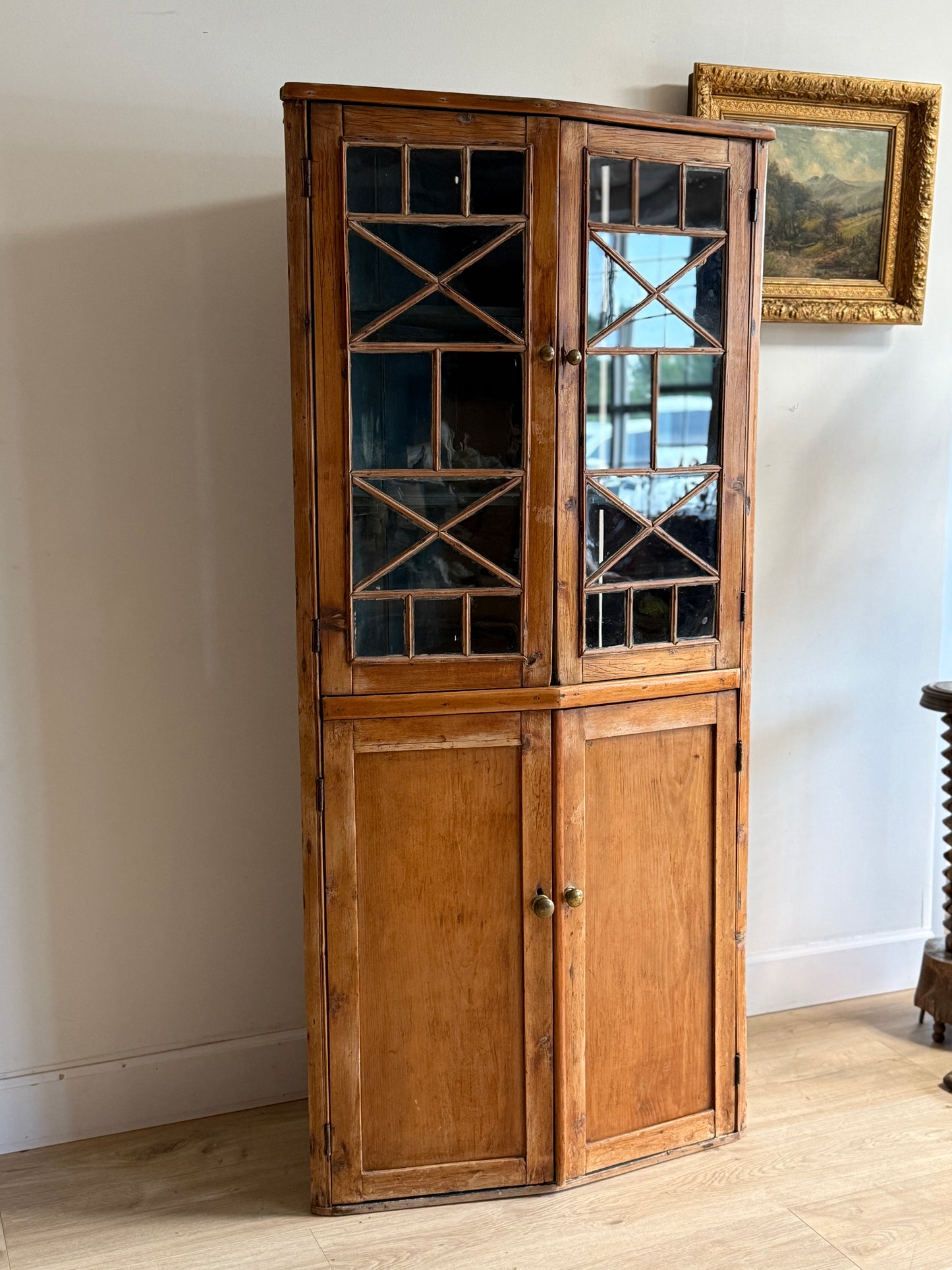 French Pine Corner Cupboard